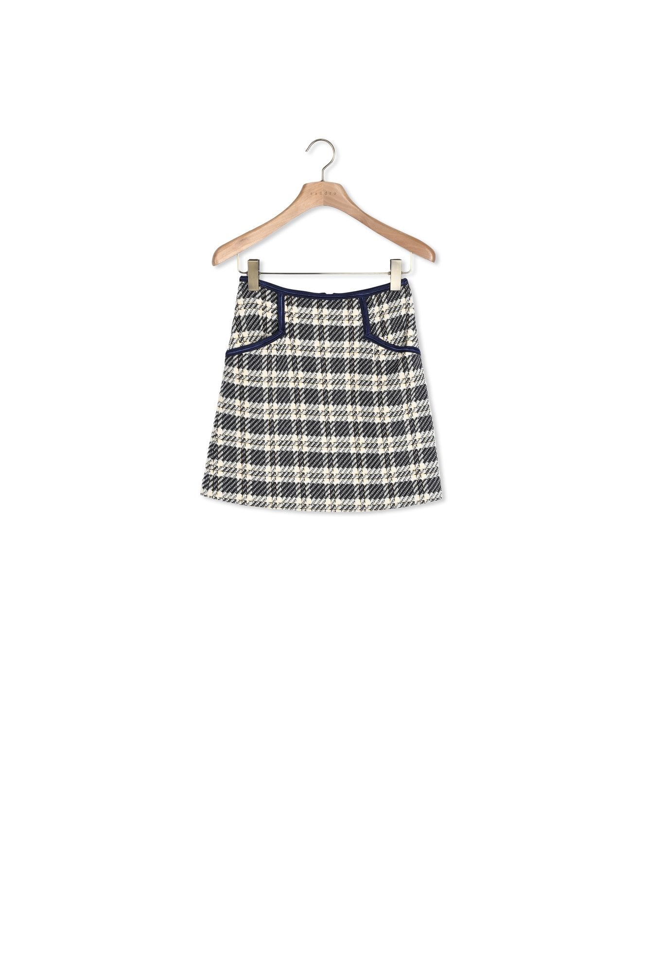 Jupe en tweed à carreaux Sandro seconde main