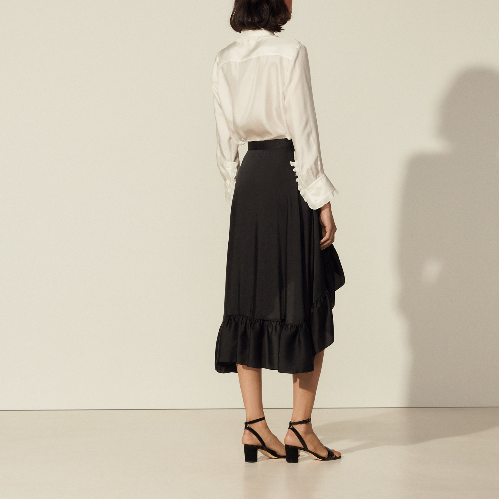 Jupe-Short asymétrique et volantée Sandro seconde main