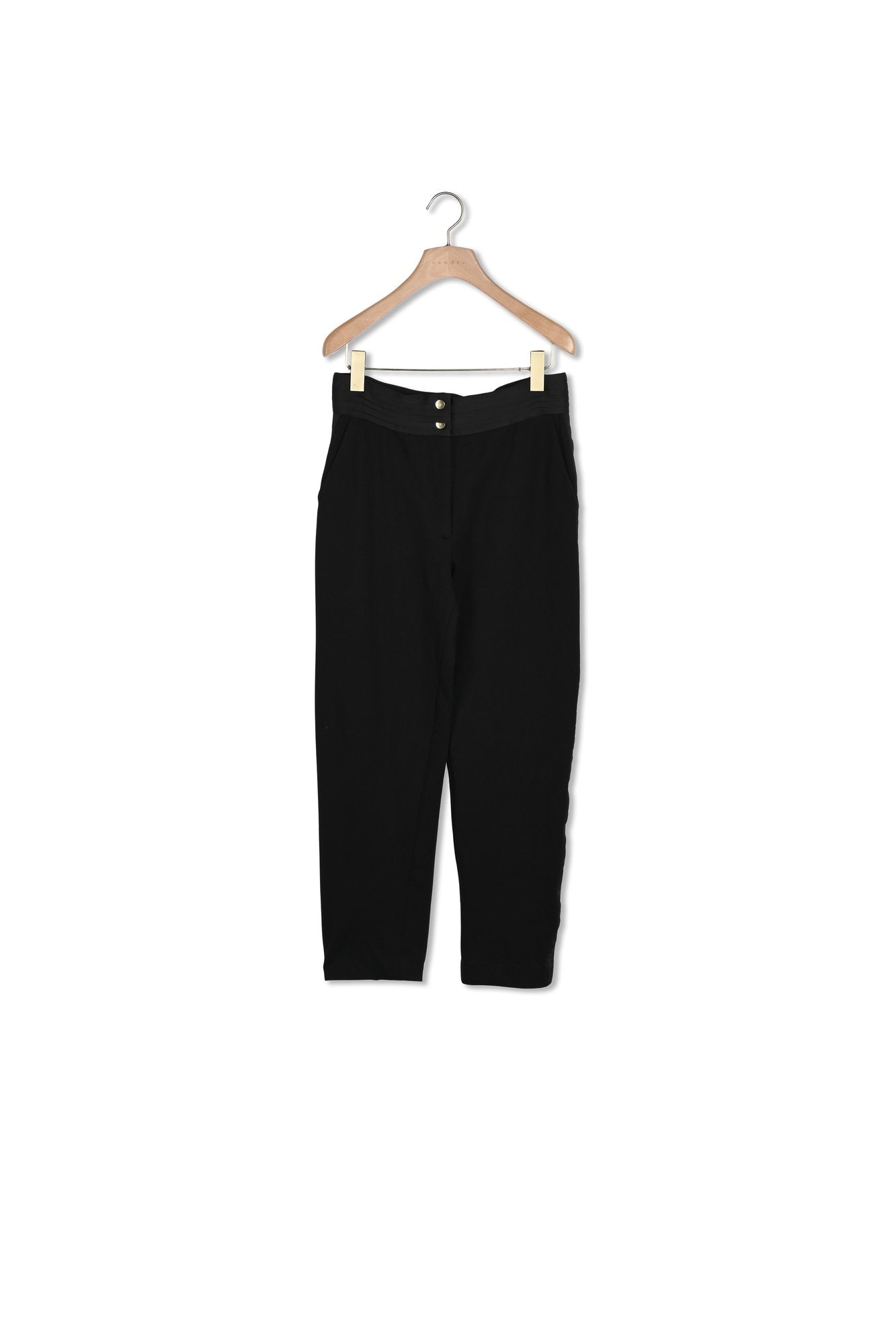 Pantalon droit à ceinture satinée Sandro seconde main