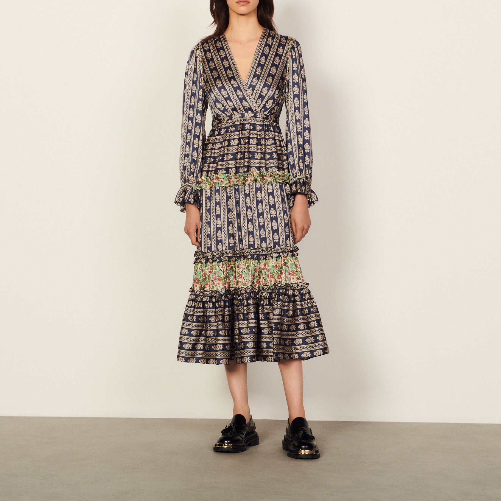 Robe longues en mix imprimés Sandro seconde main