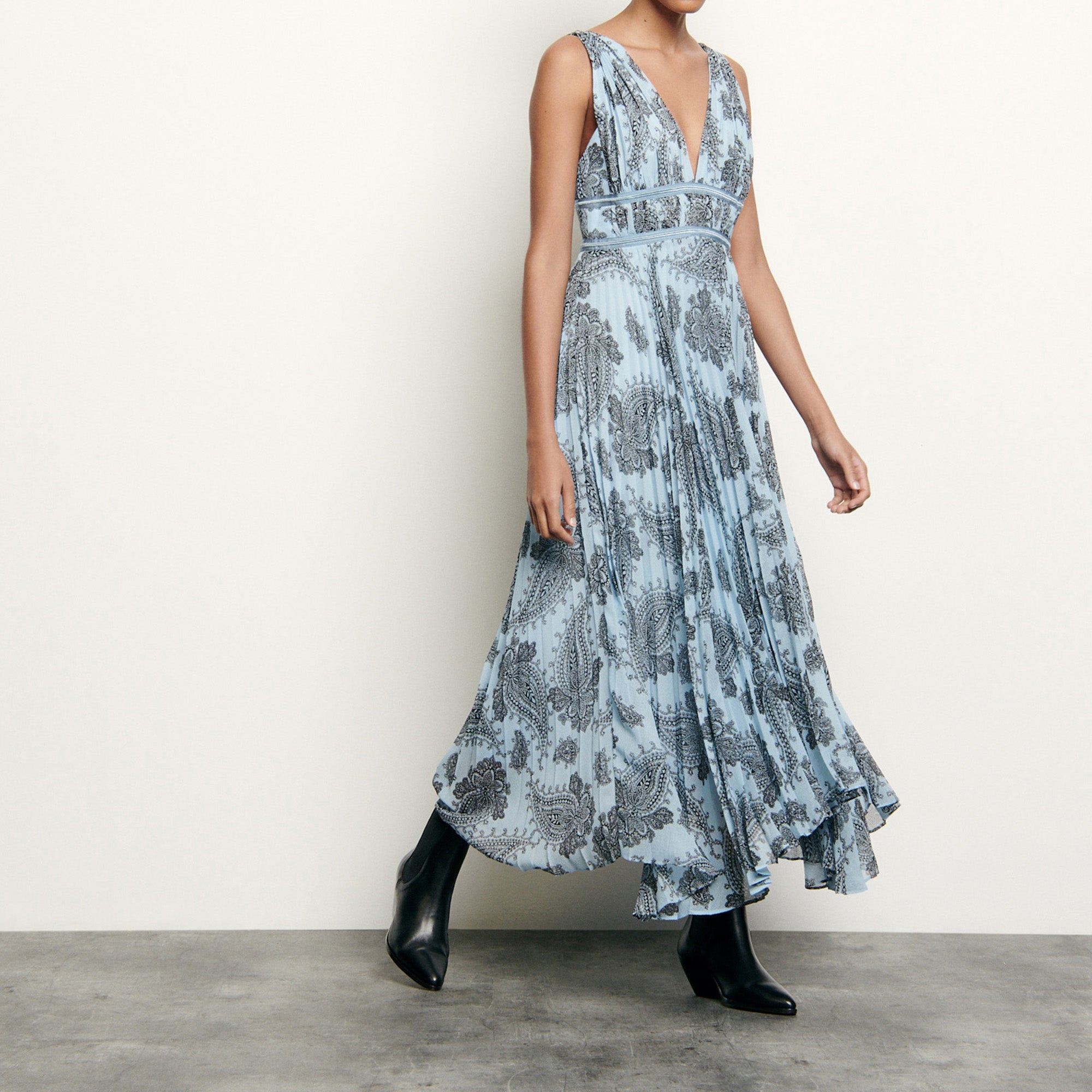 Robe longue en mousseline imprimée Sandro seconde main