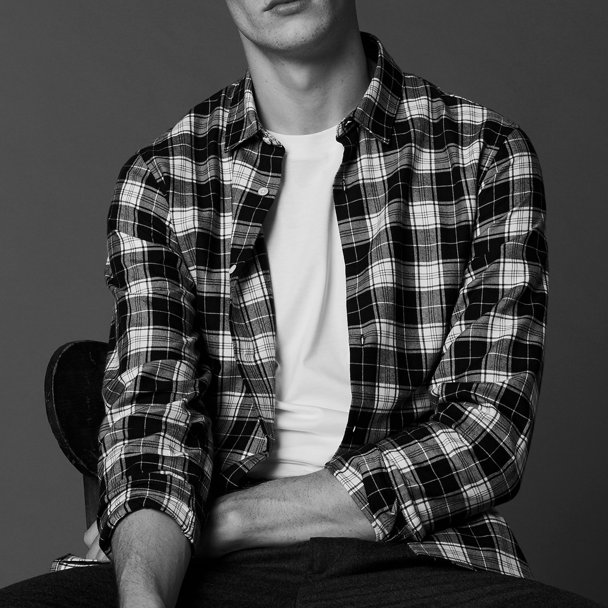 Chemise à carreaux en flanelle Sandro seconde main