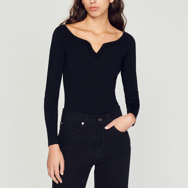 Body en Maille à encolure cœur Sandro seconde main