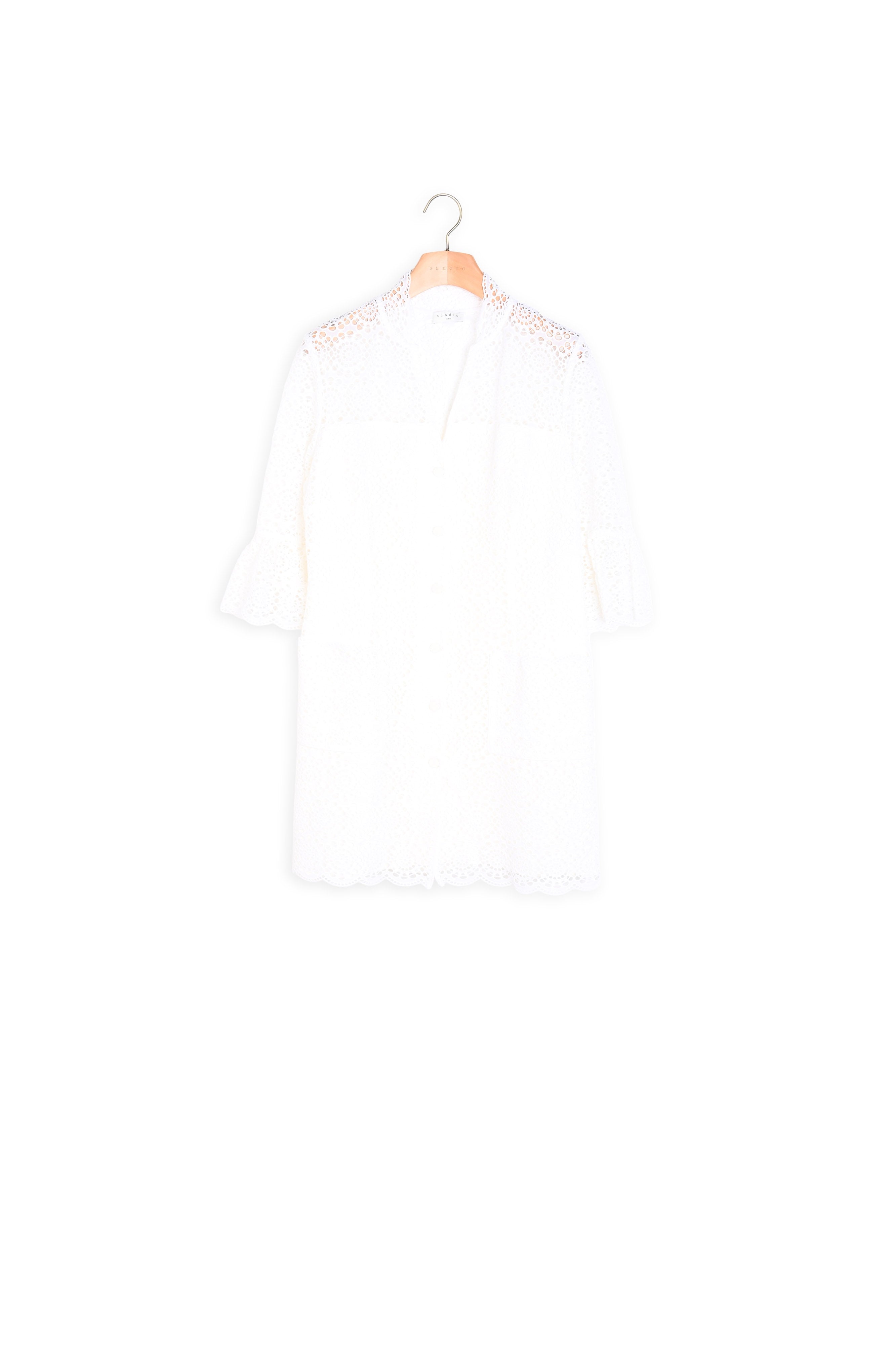 Robe chemise dentelle all over Sandro seconde main