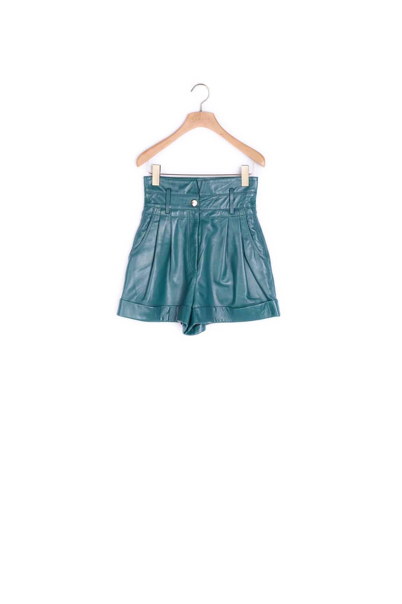 Short en cuir avec large revers Sandro seconde main