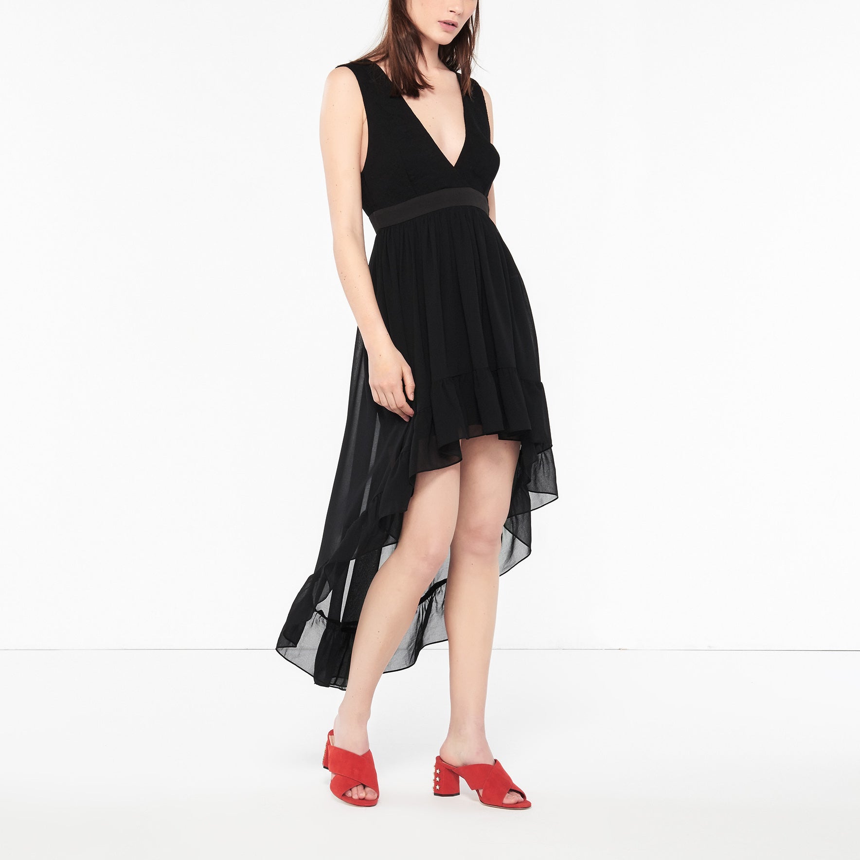 Robe à volants au bas Sandro seconde main