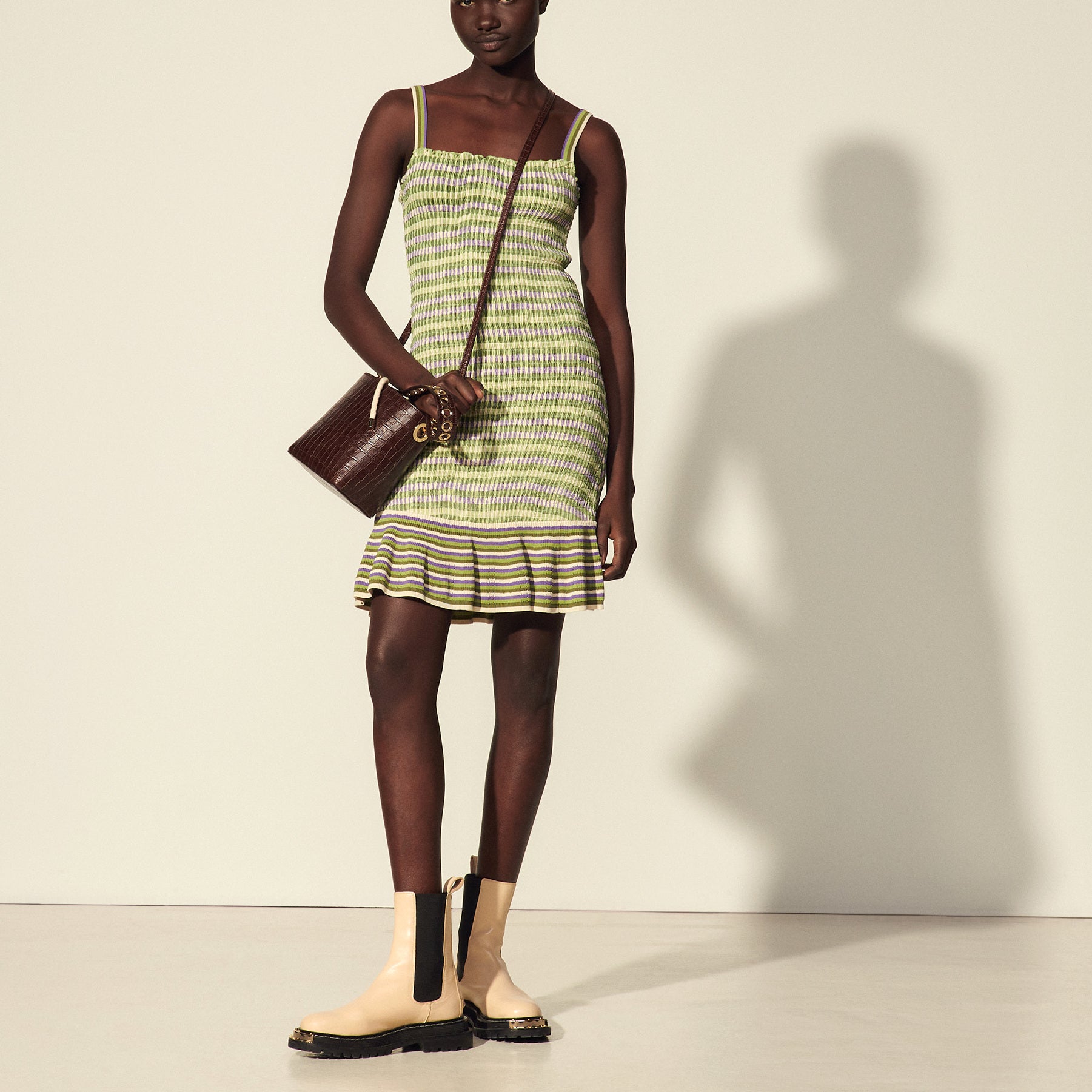 Robe en Maille smockée Sandro seconde main