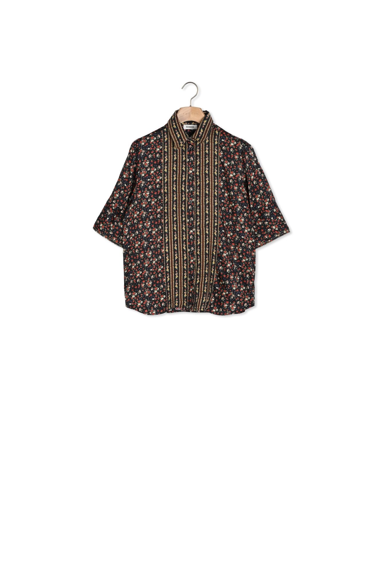 Chemise fleurie à manches courtes Sandro seconde main