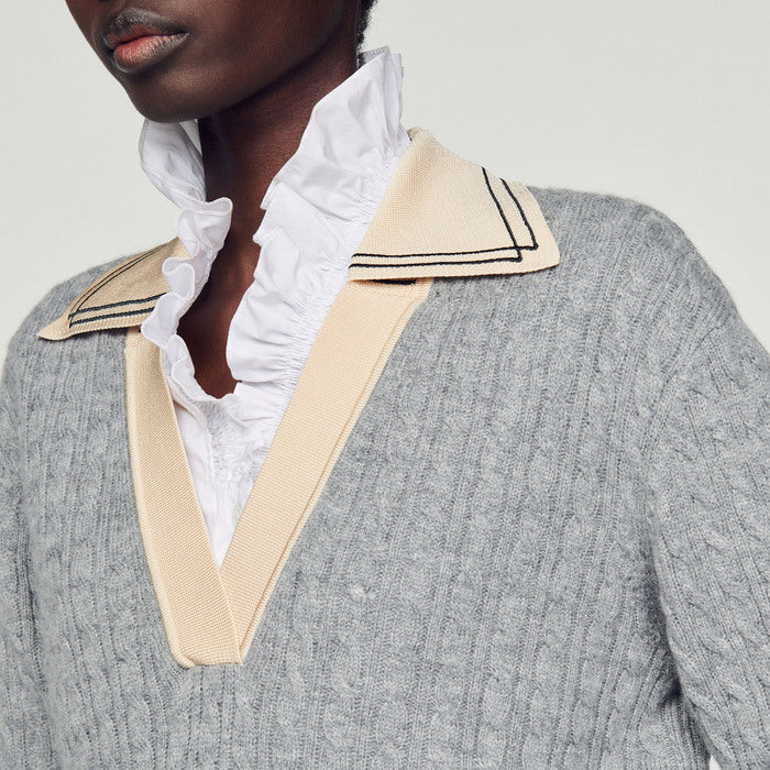 Pull torsadé à col plongeant Sandro seconde main