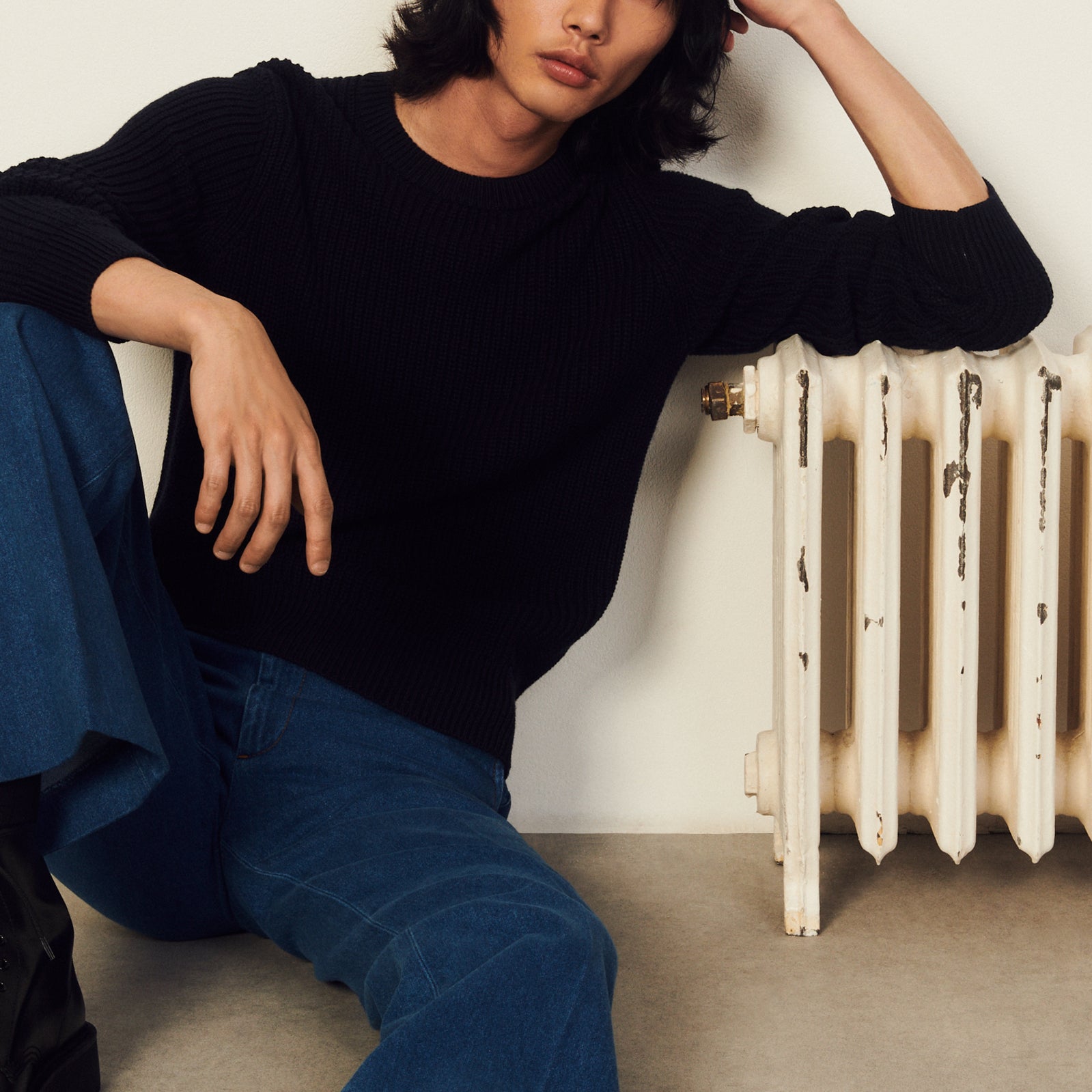 Pull en coton et soie Sandro seconde main