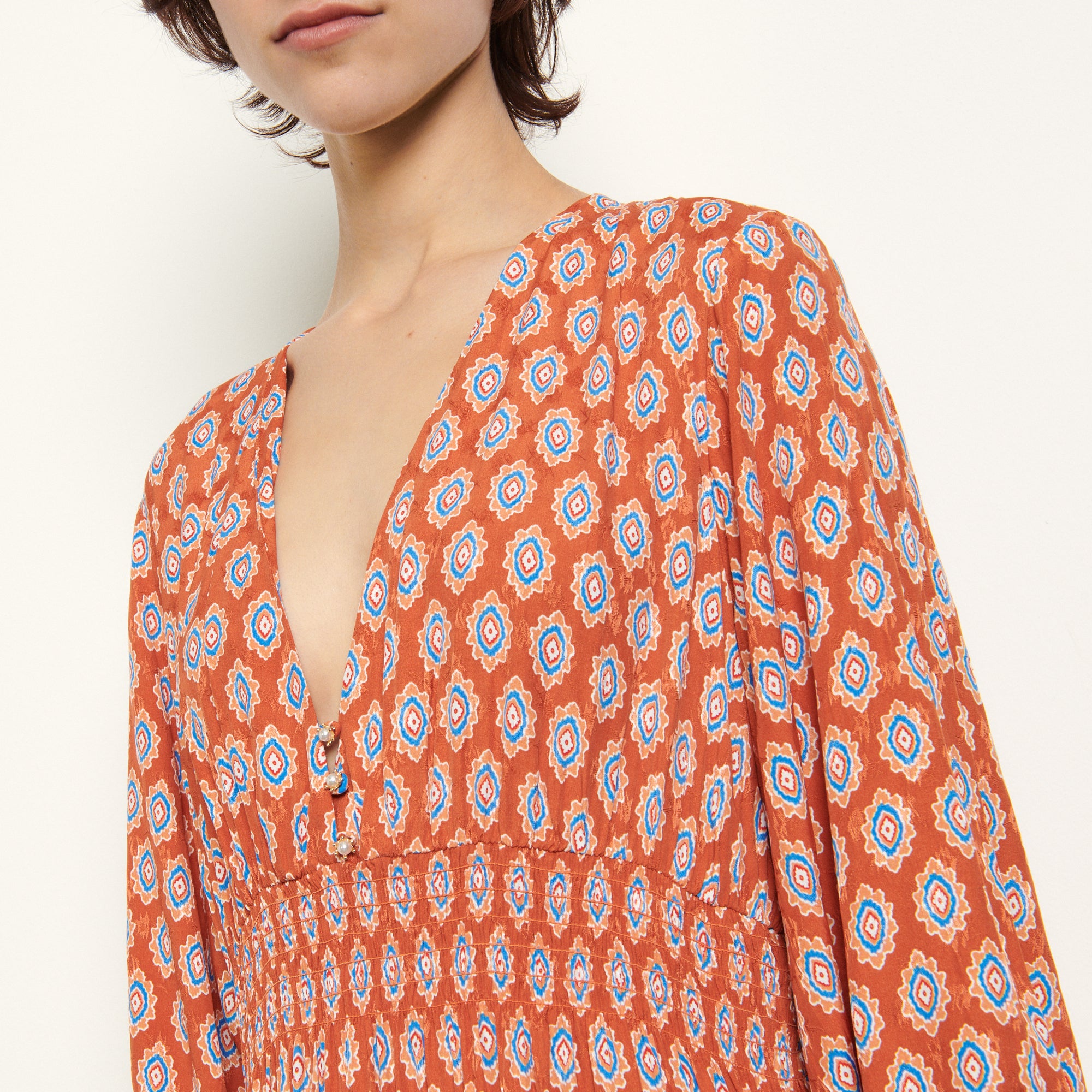 Robe longue en jacquard imprimé Sandro seconde main
