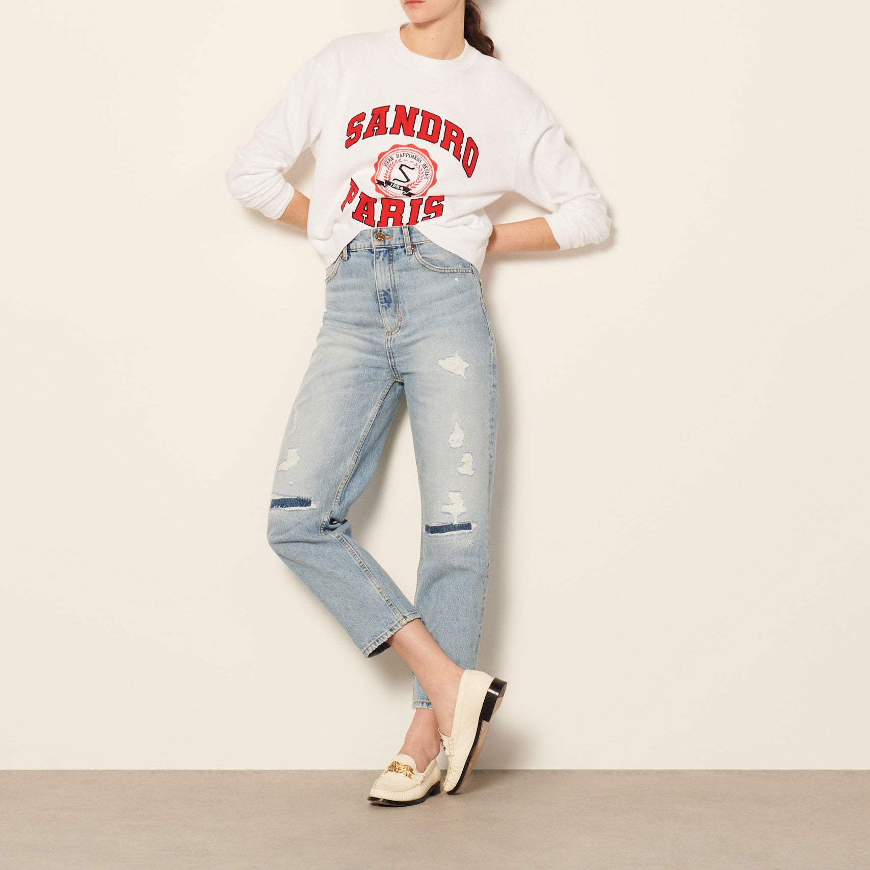 Jean coupe boyfriend Sandro seconde main