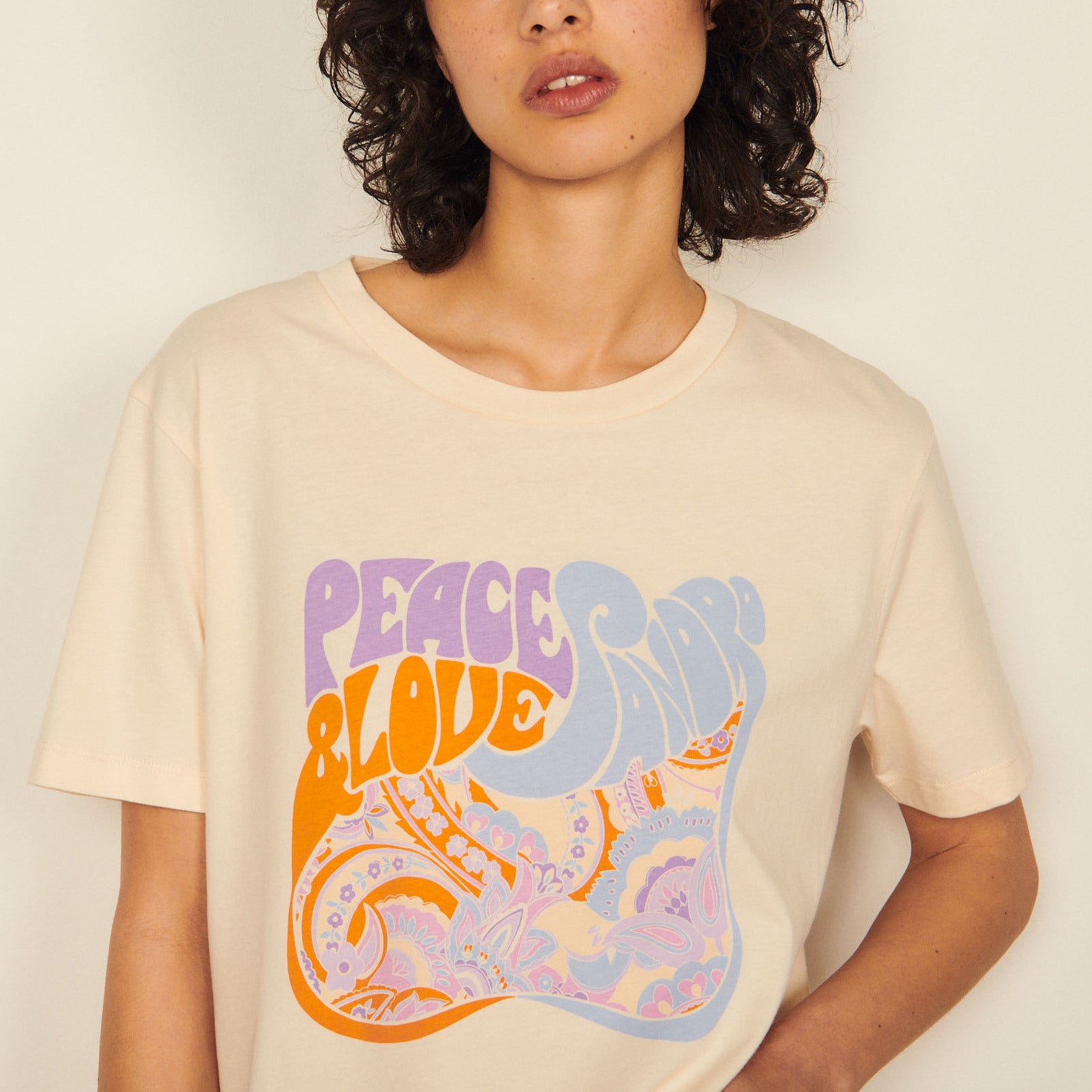 Tee-shirt en coton biologique Peace Sandro seconde main