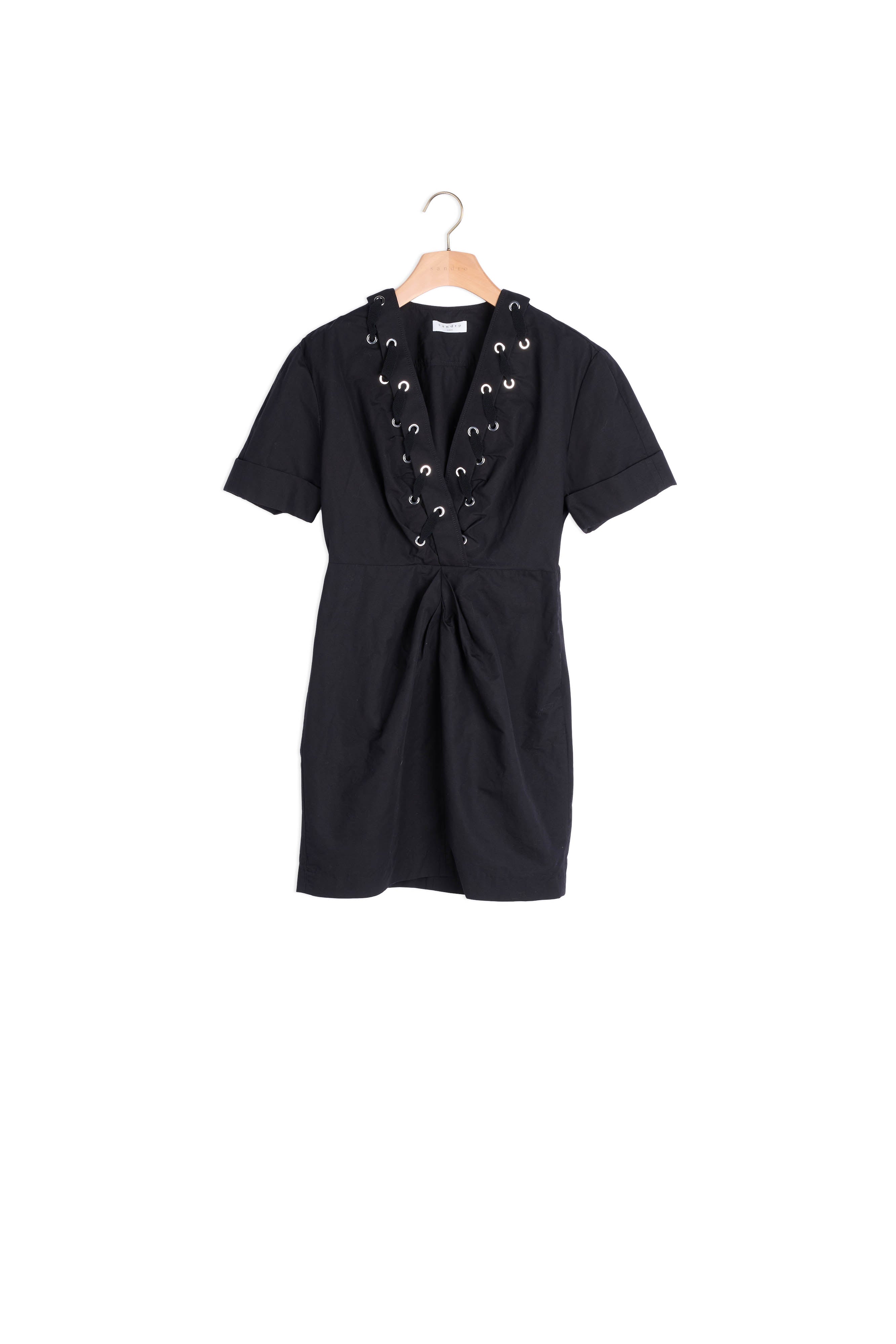 Robe courte ornée d'œillets entrelacés Sandro seconde main