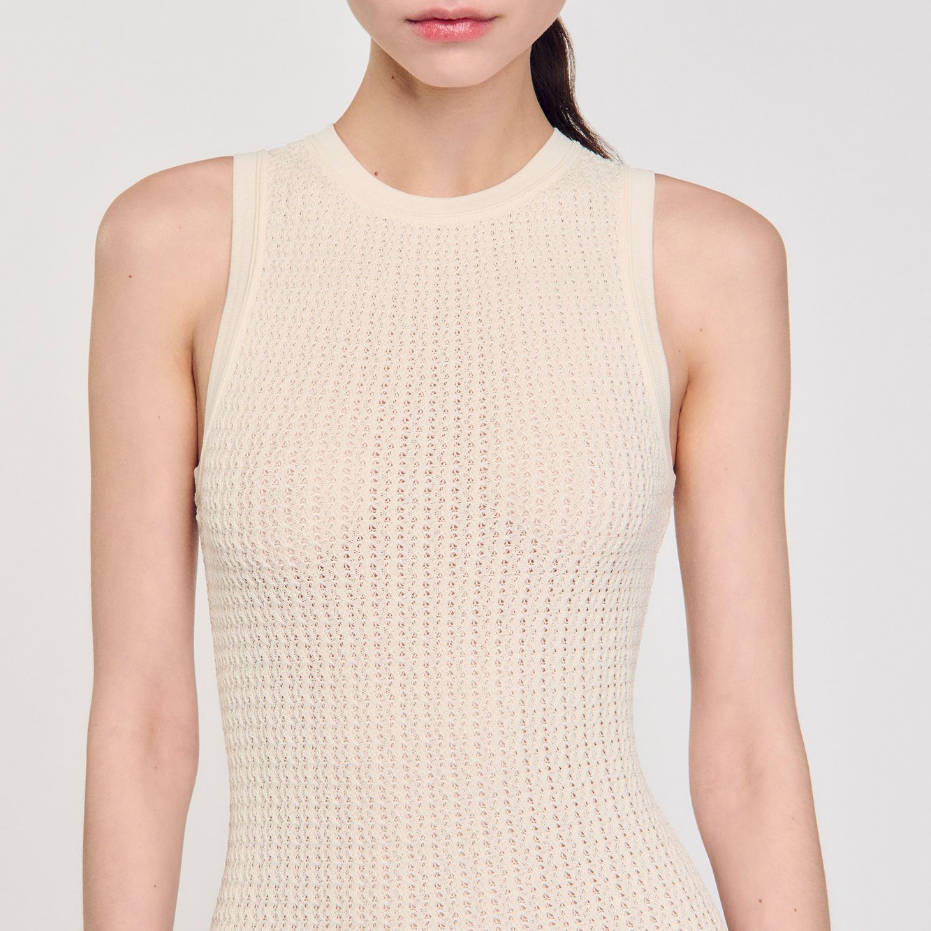 Robe courte en maille à volant Sandro seconde main