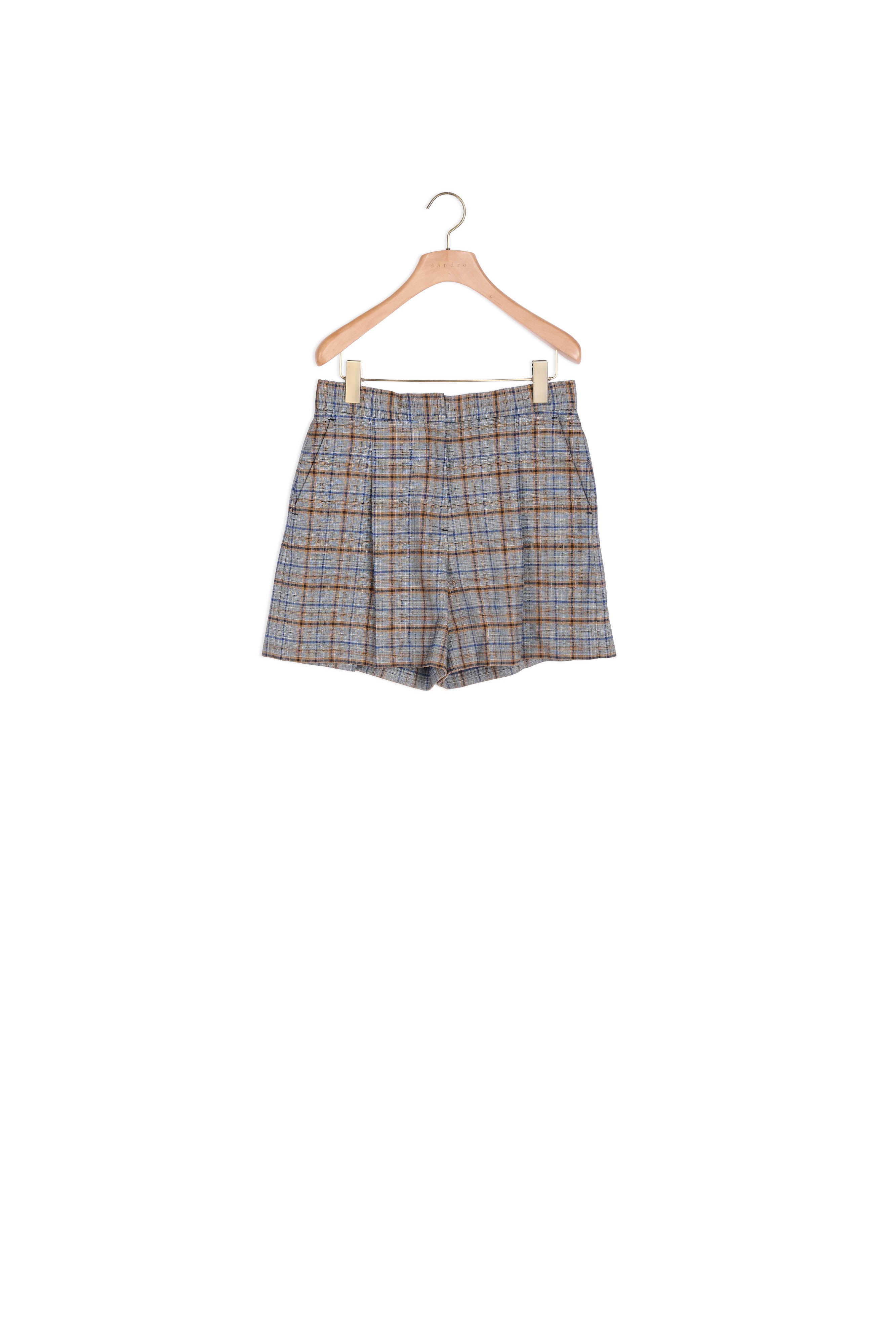 Short à carreaux doté de plis devant Sandro seconde main