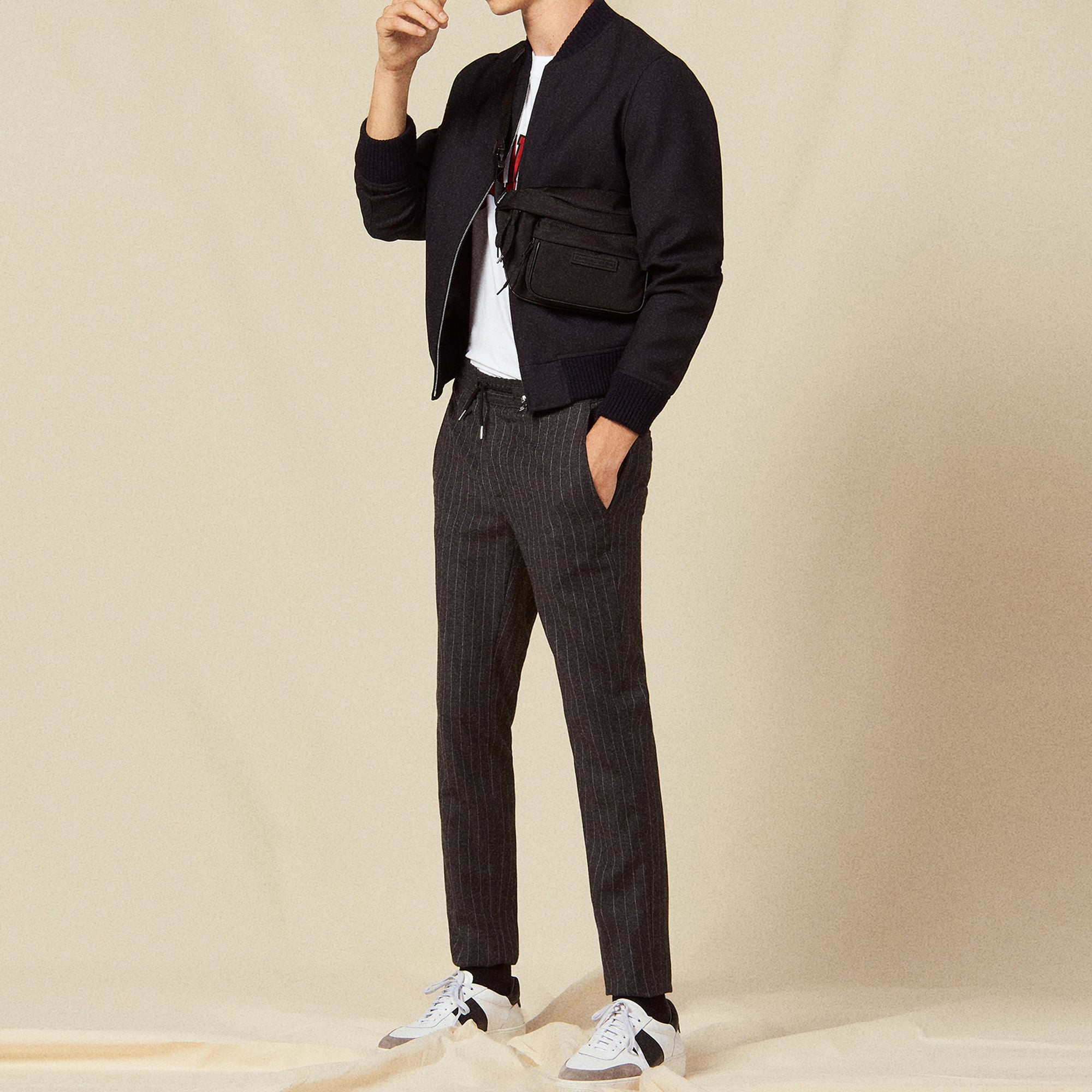 Pantalon droit en flanelle Sandro seconde main