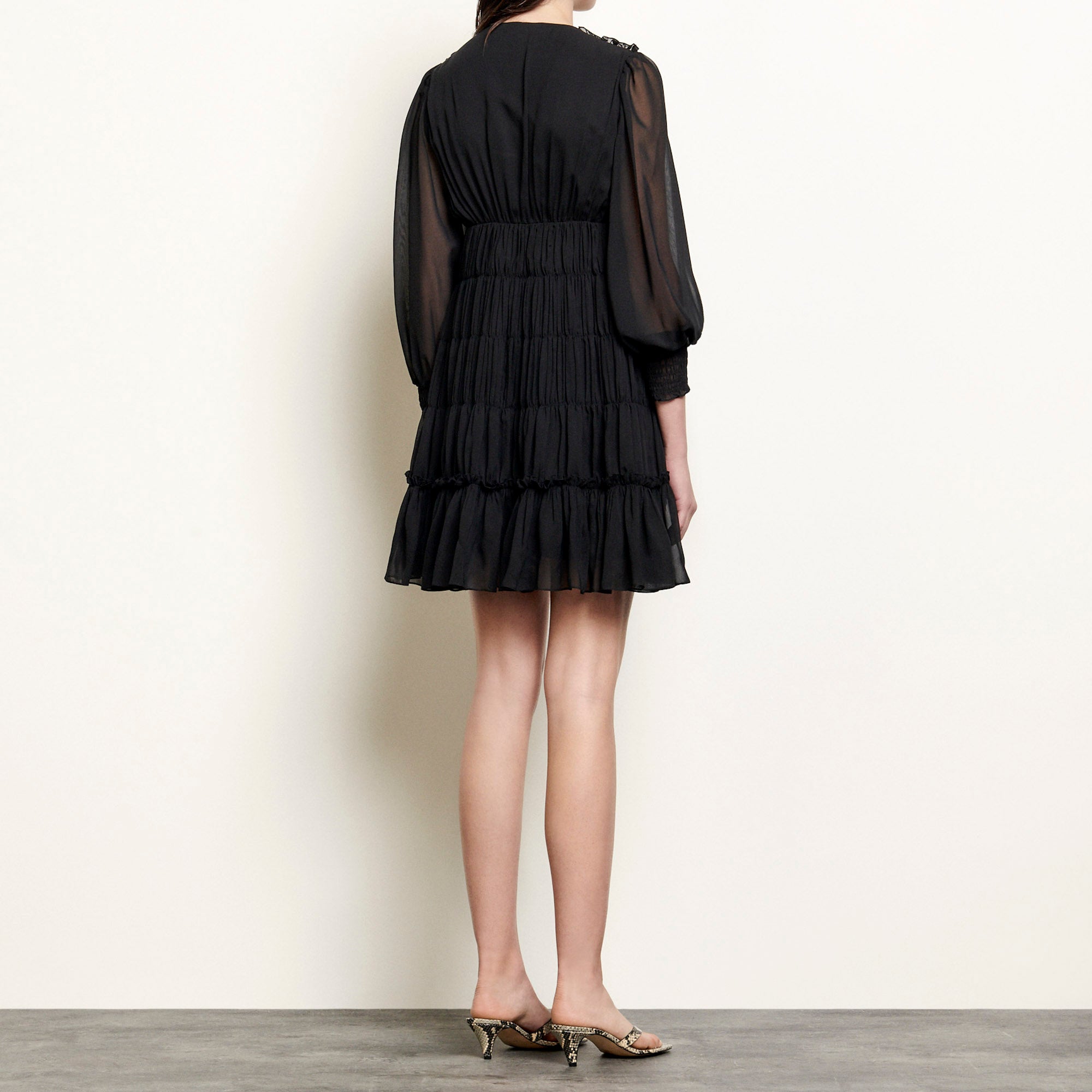 Robe courte en voile à  fronces Sandro seconde main