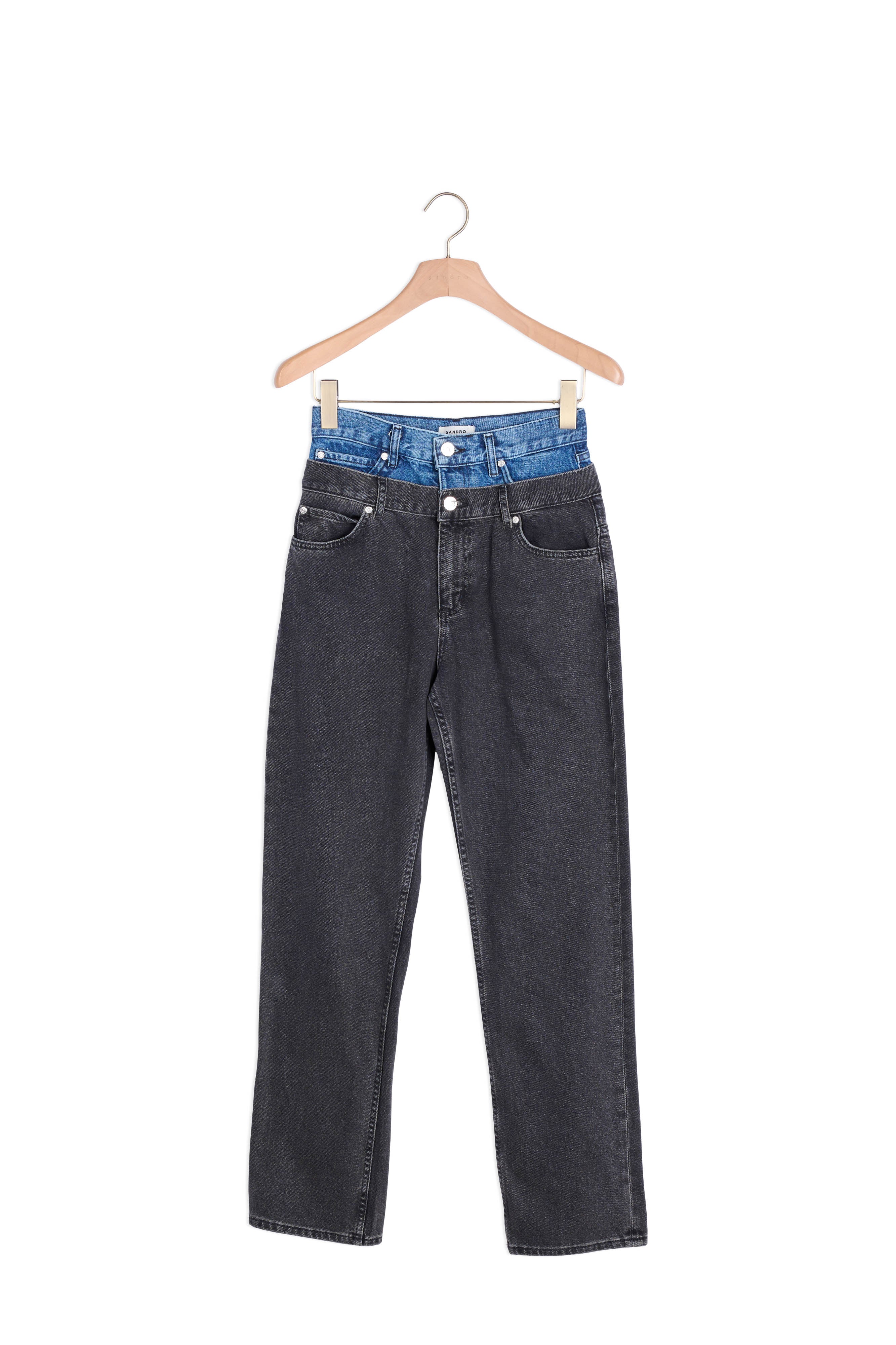 Jean à double ceinture bicolore Sandro seconde main