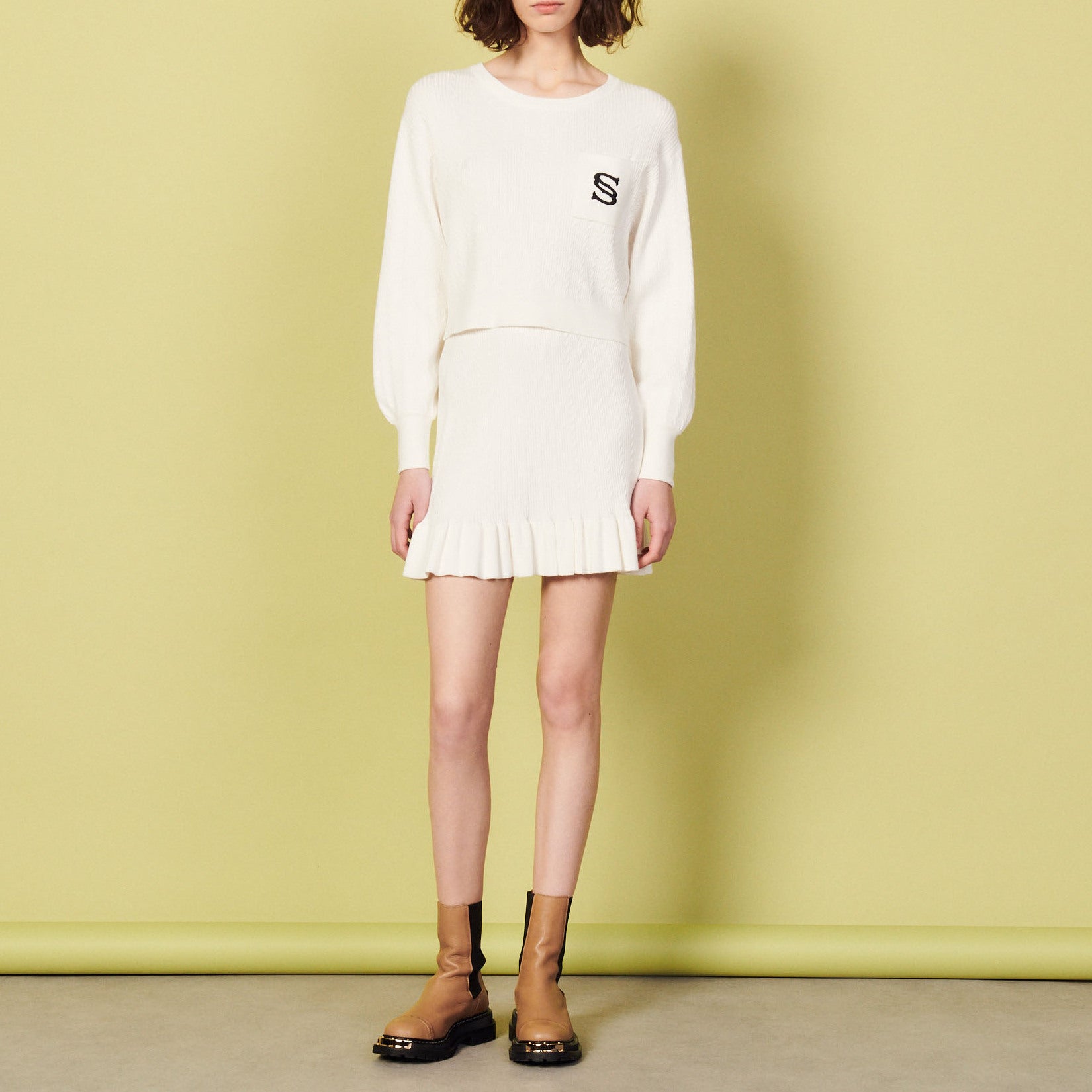 Pull court brodé Sandro seconde main