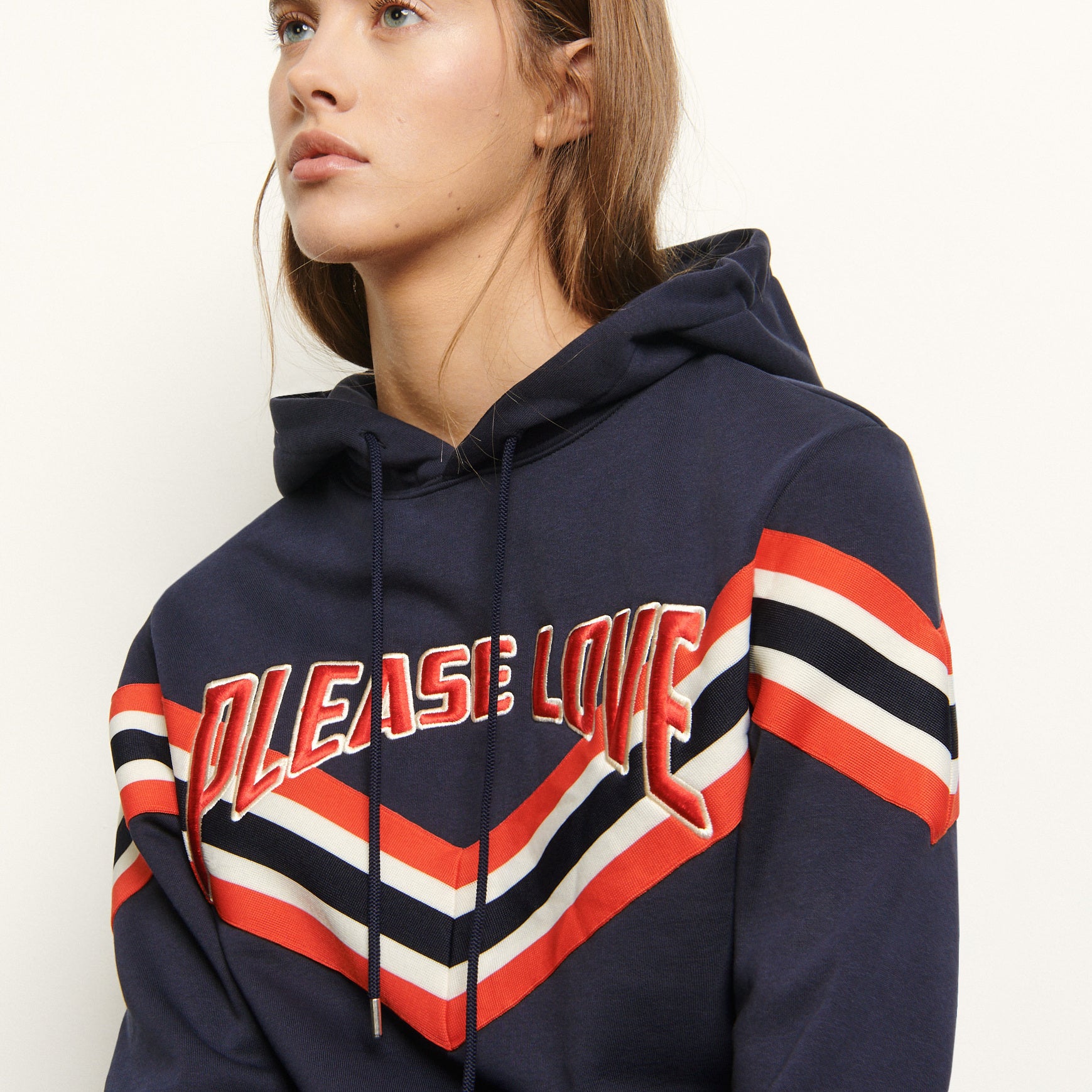 Sweat à capuche à bord-côte rayé Sandro seconde main