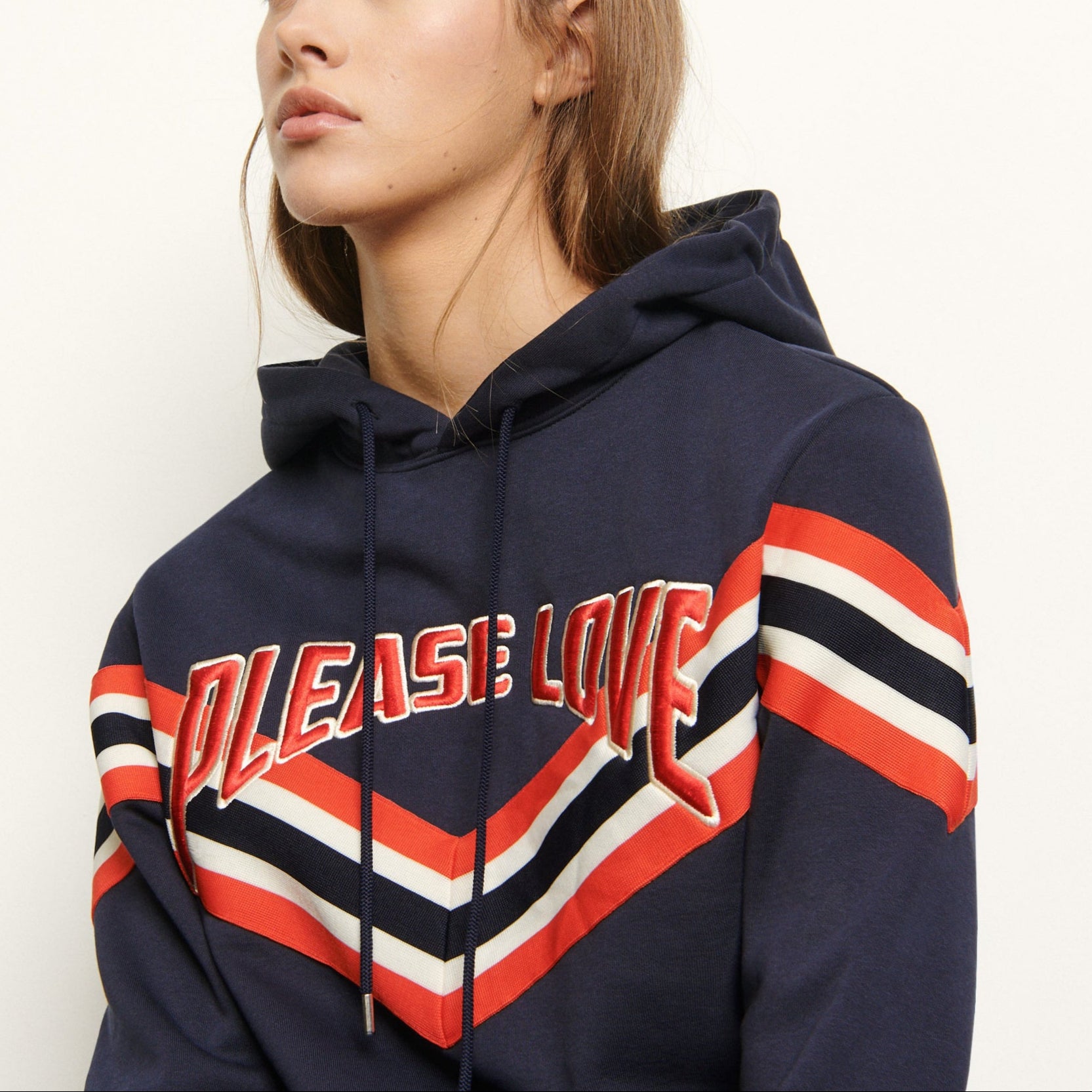 Sweat à capuche à bord-côte rayé Sandro seconde main