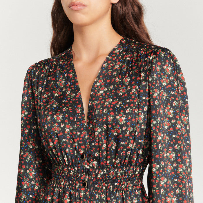 Robe longue fluide imprimé fleuri Sandro seconde main