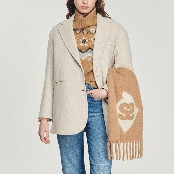 Manteau oversize en laine Sandro seconde main