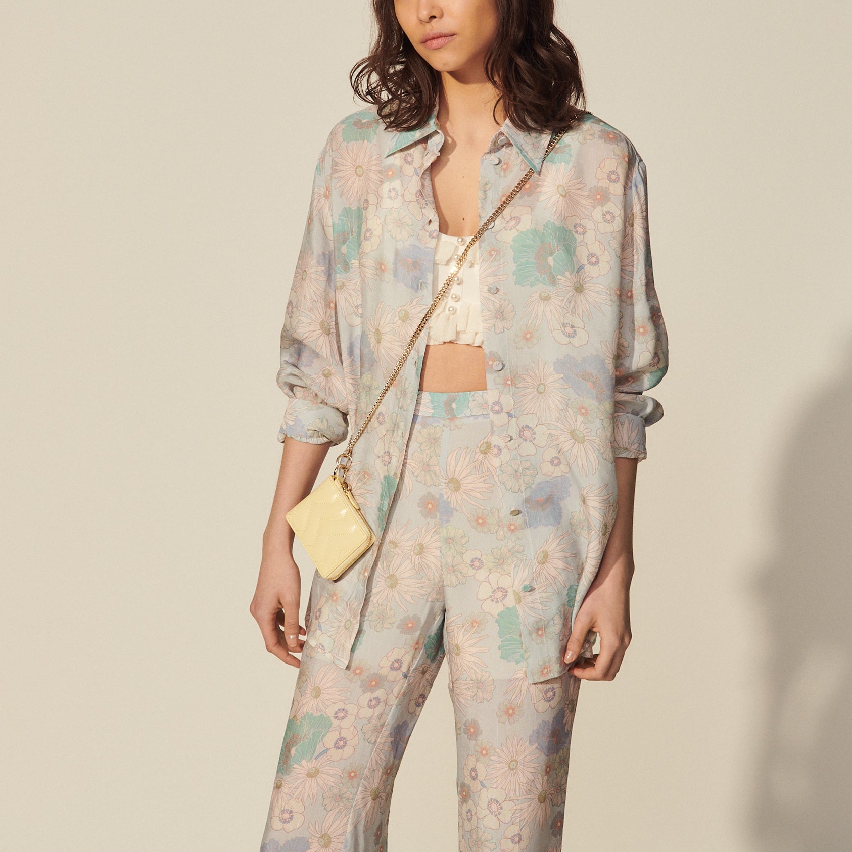 Chemise en voile imprimée Sandro seconde main