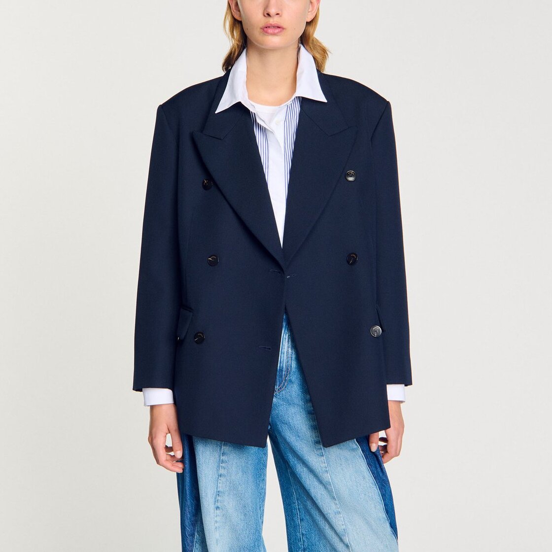 Veste de costume en laine mélangée Sandro seconde main