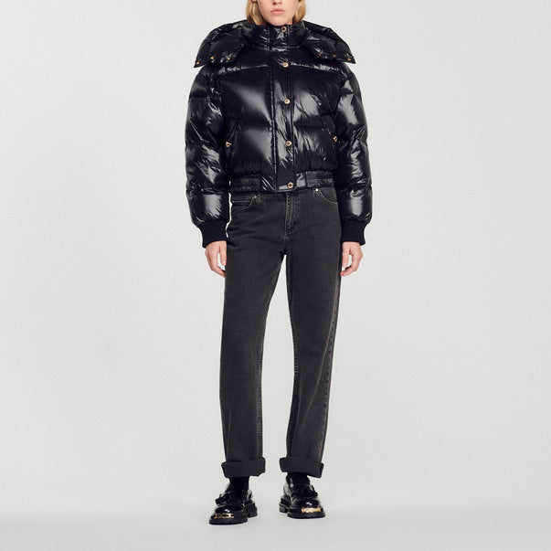 Doudoune courte à capuche Sandro seconde main