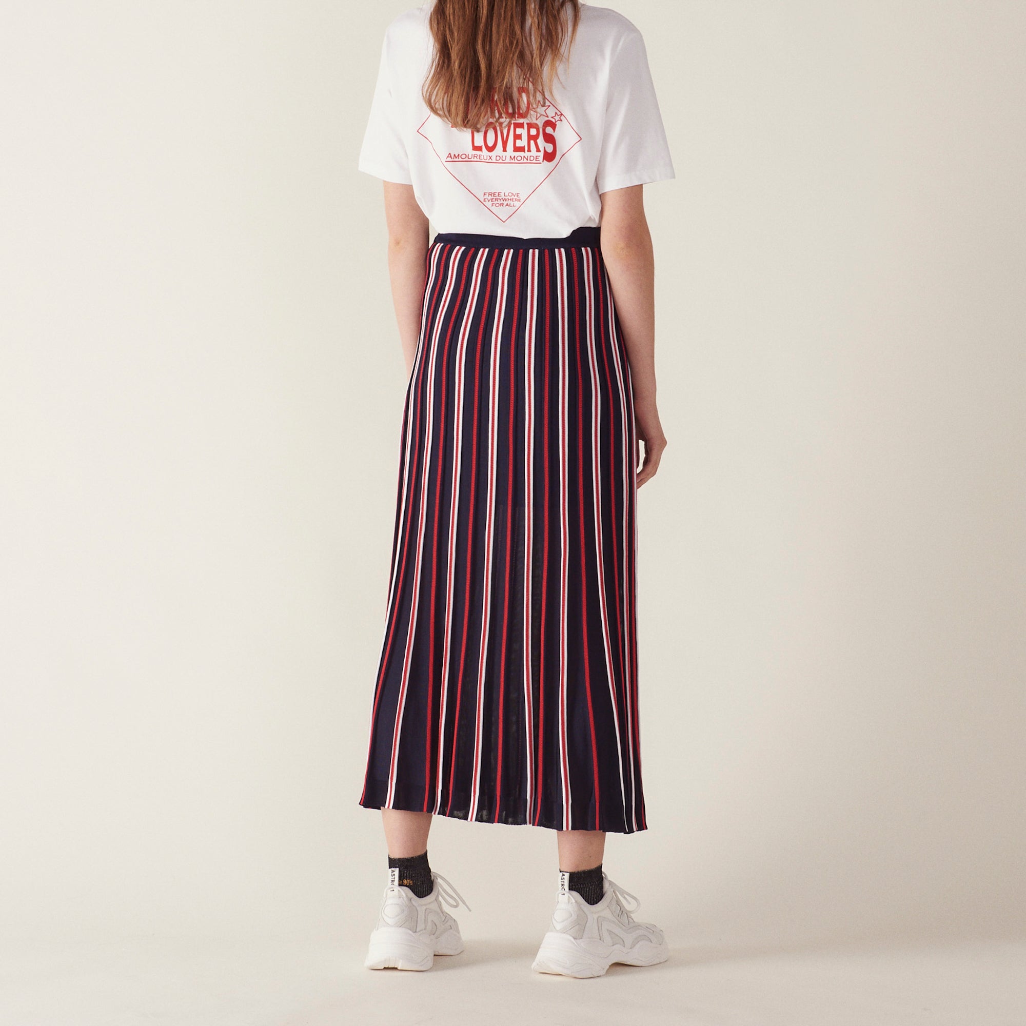 Jupe longue plissée en maille Sandro seconde main