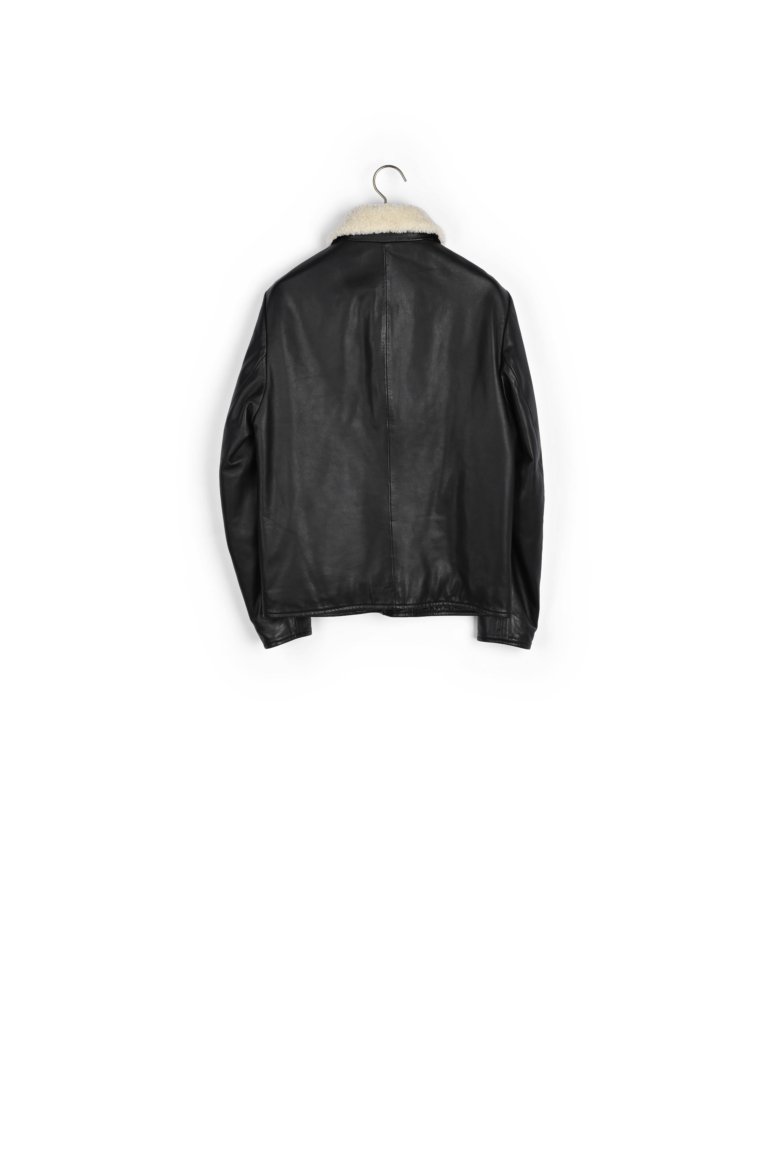 Blouson en cuir avec col en mouton Sandro seconde main