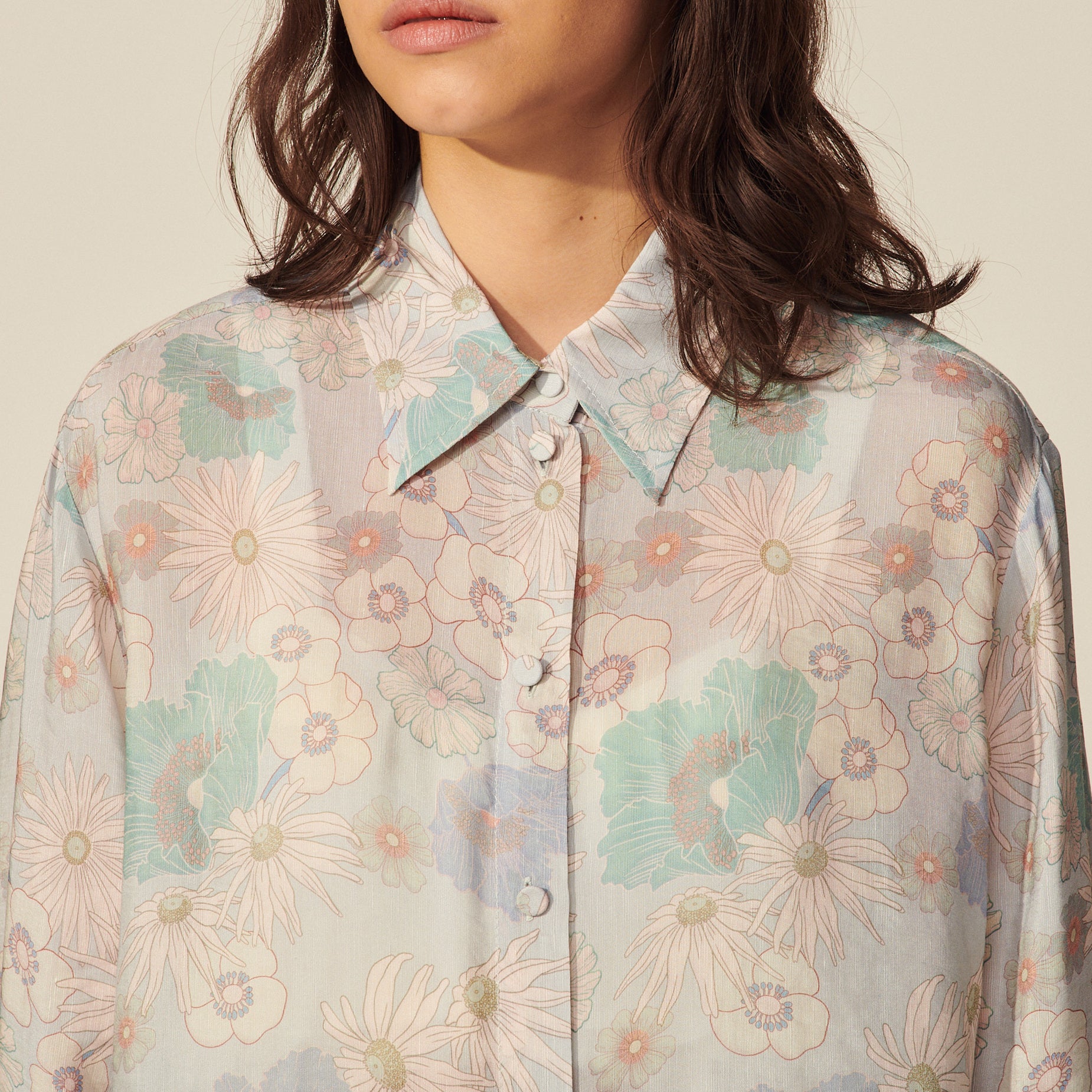 Chemise en voile imprimée Sandro seconde main