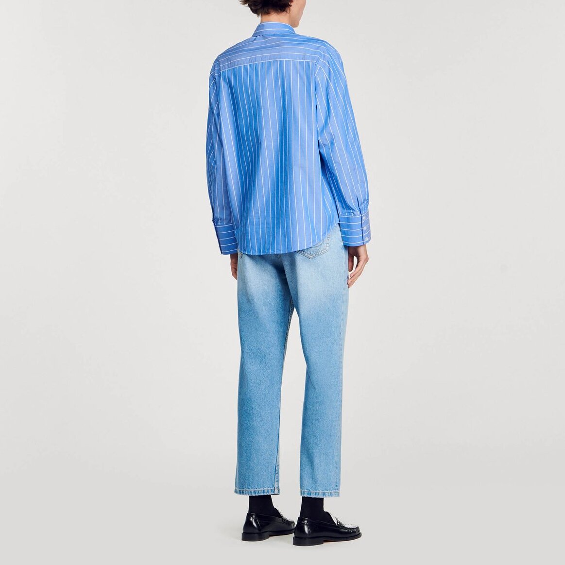 Chemise à rayures et cœur strassé Sandro seconde main