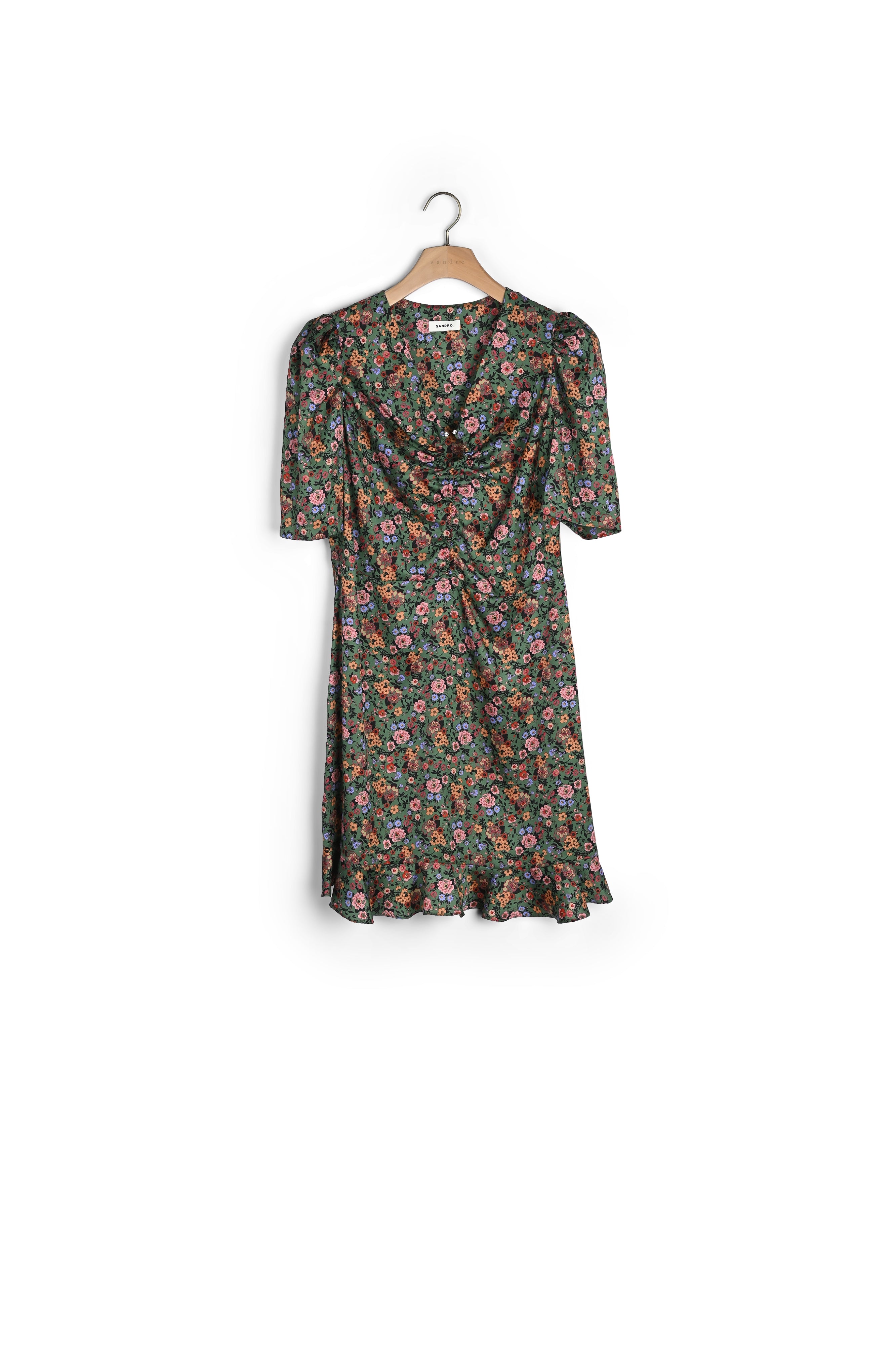 Robe courte à imprimé Fleurs d'automne Sandro seconde main