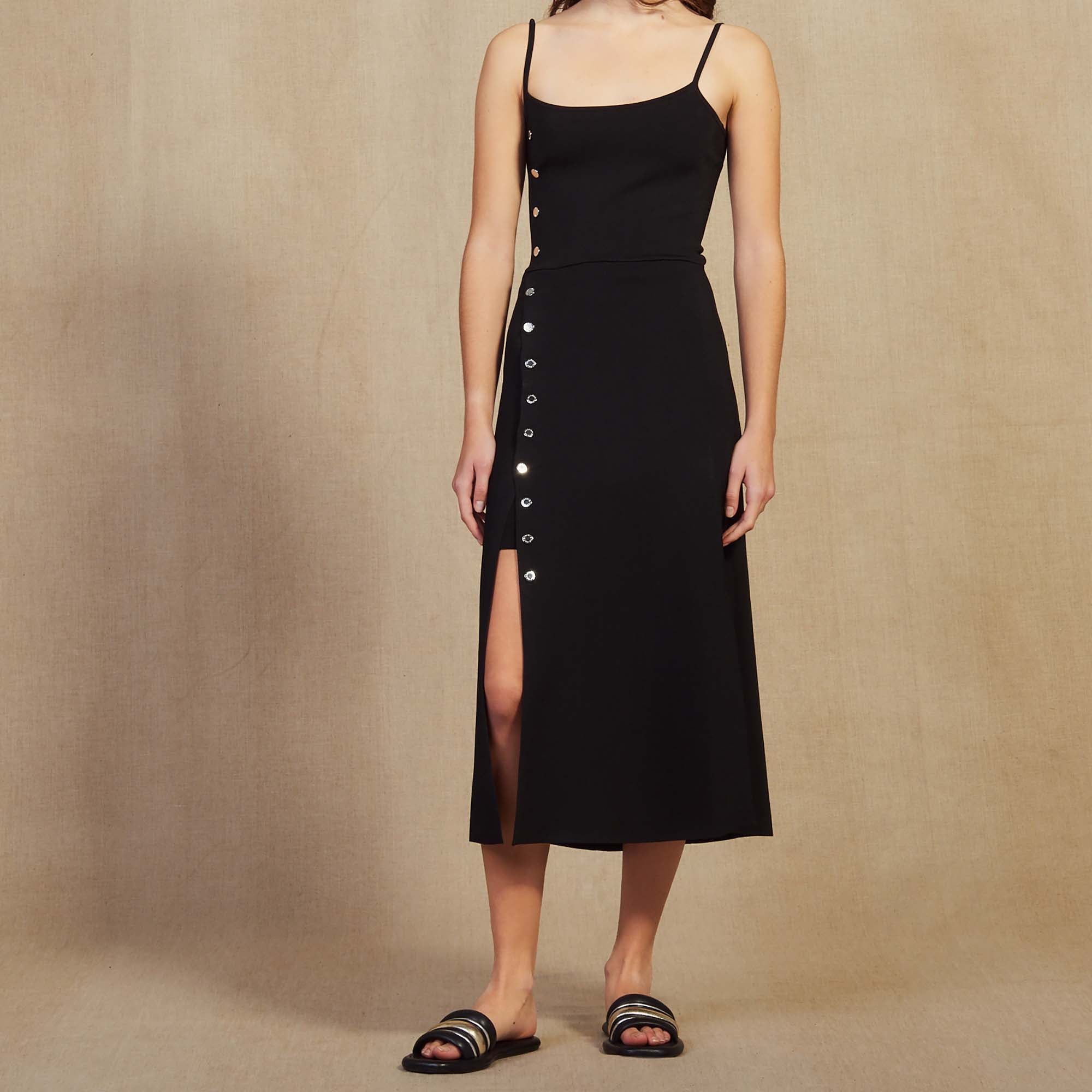 Robe midi en maille à fines bretelles Sandro seconde main