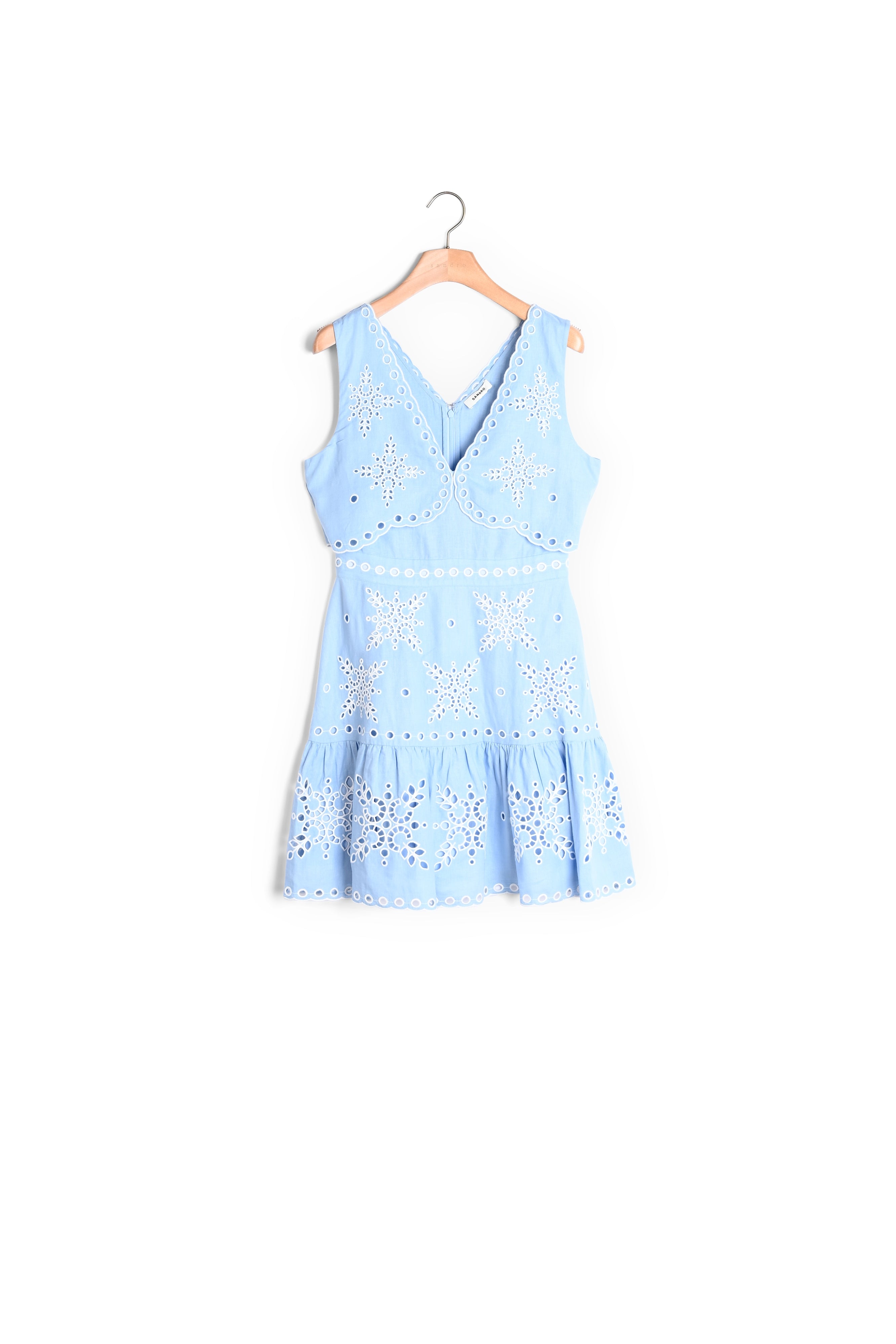 Robe courte à broderies anglaises Sandro seconde main