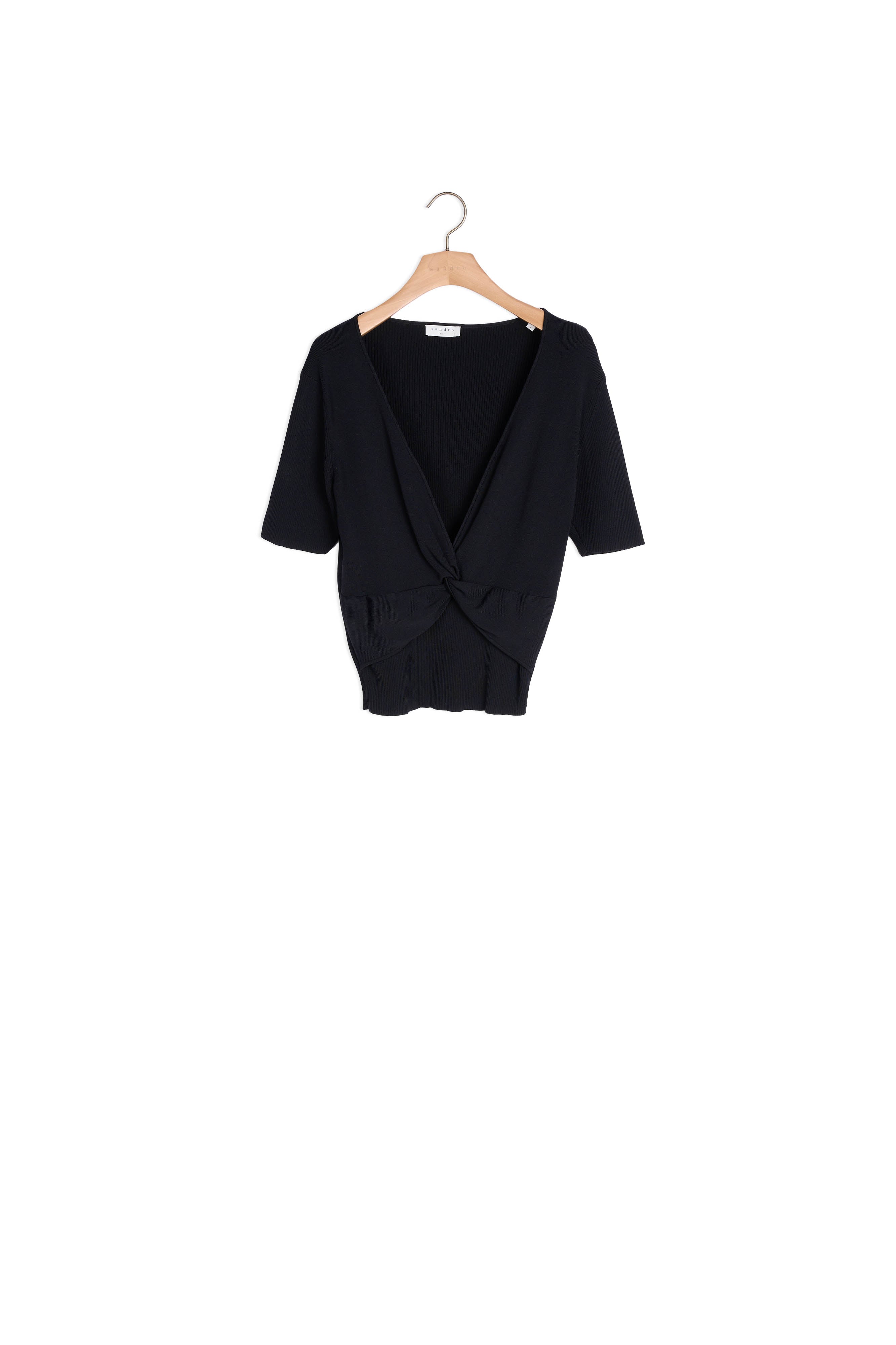 Top court en Maille côtelée Sandro seconde main