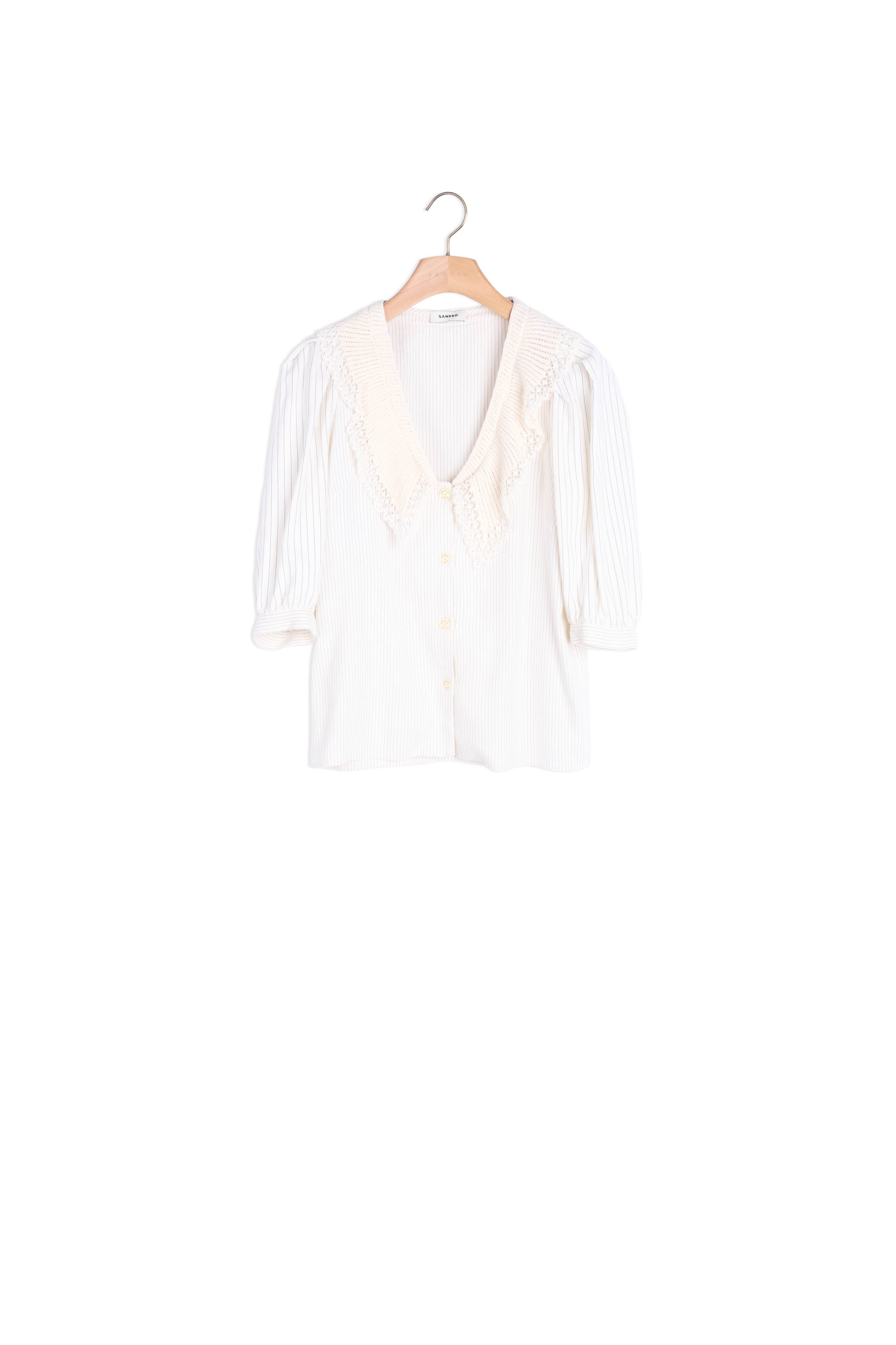 Chemise en lin rayée Sandro seconde main