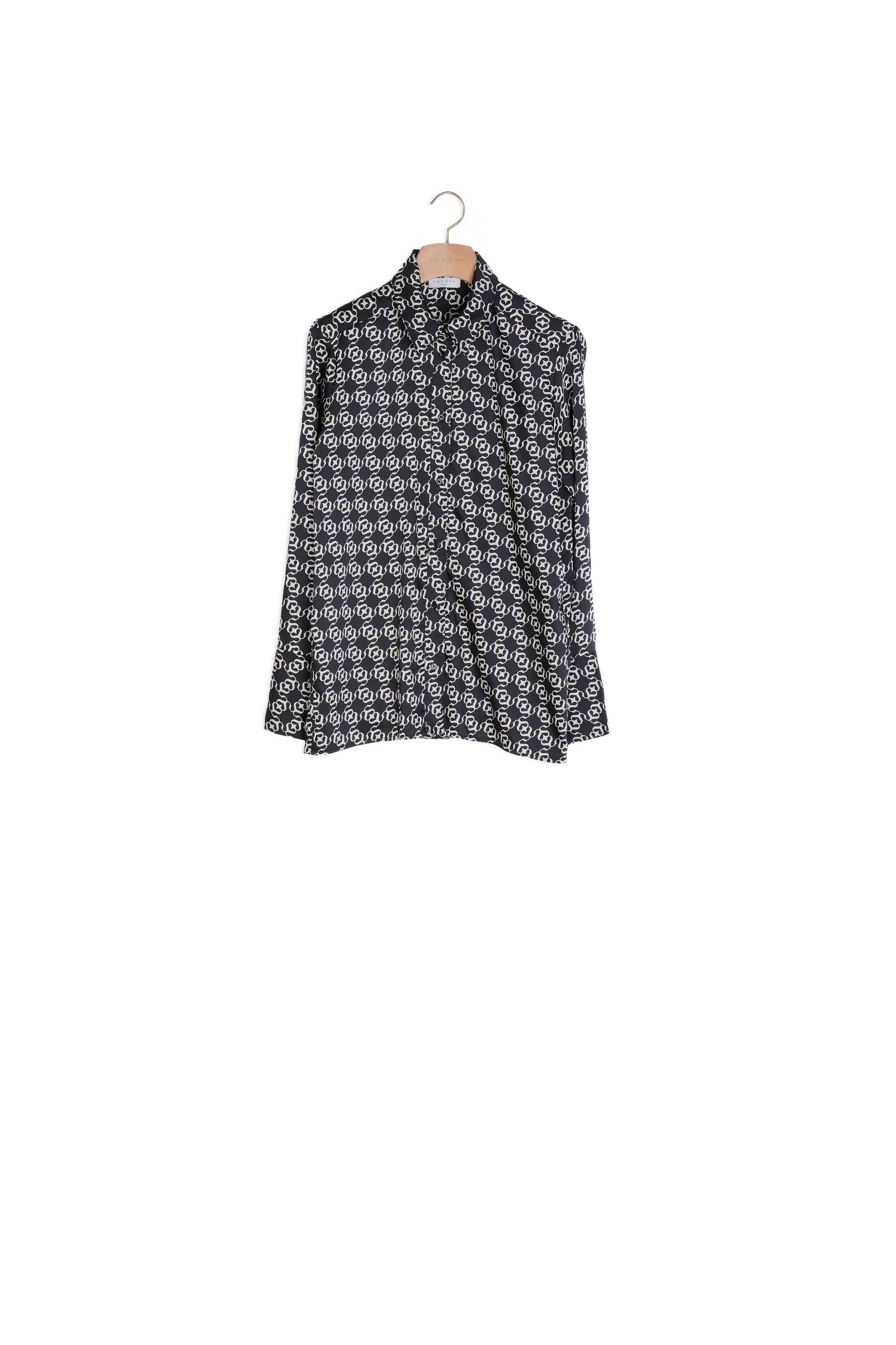 Chemise Ecru / Noir Sandro seconde main