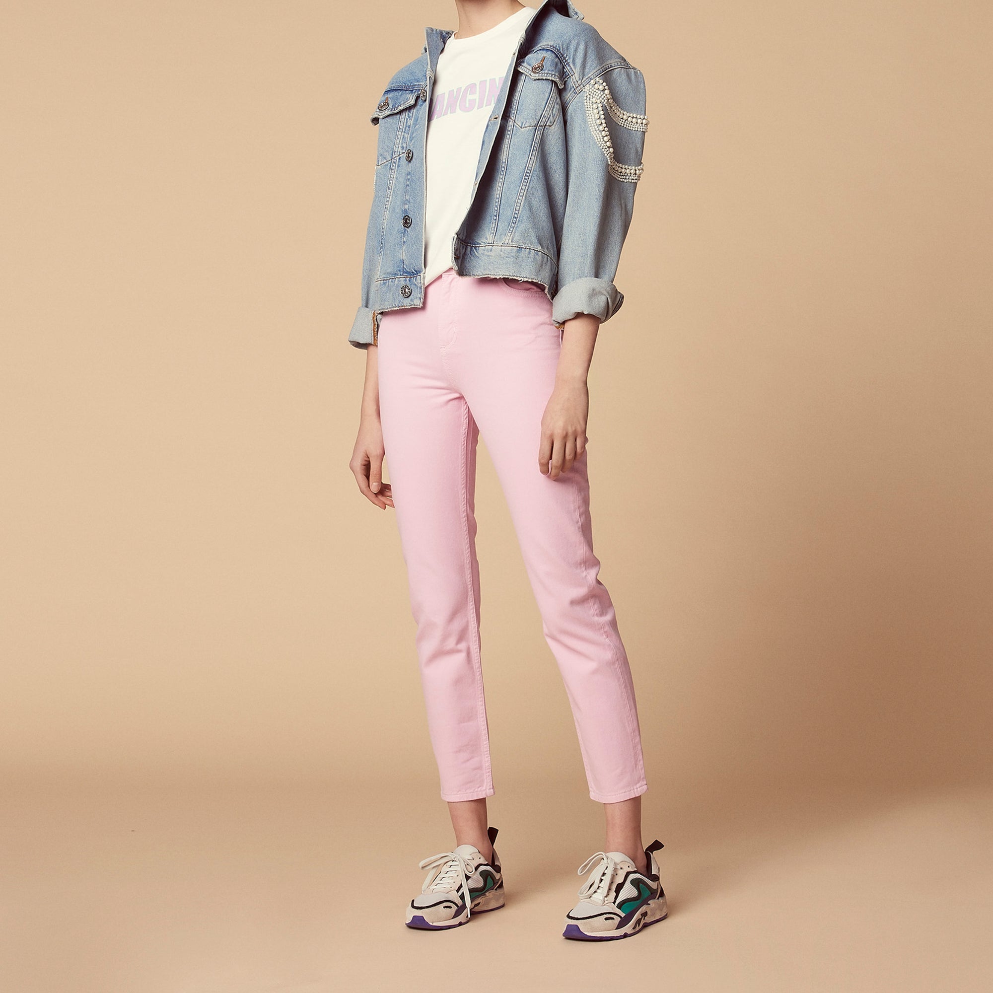 Jean rose taille haute Sandro seconde main