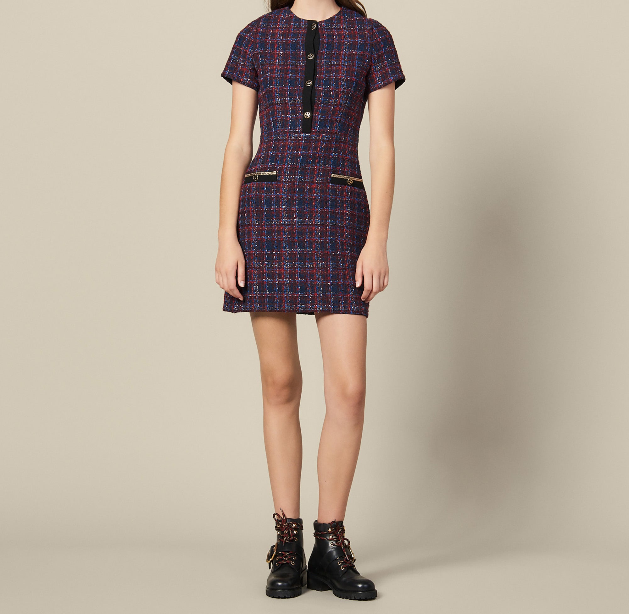 Robe courte en tweed Sandro seconde main