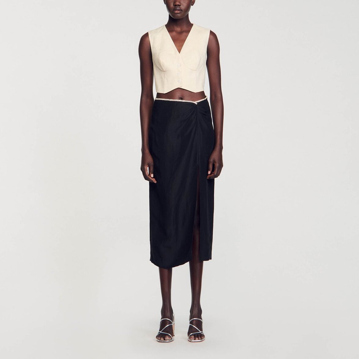 Jupe fendue strassée Sandro seconde main