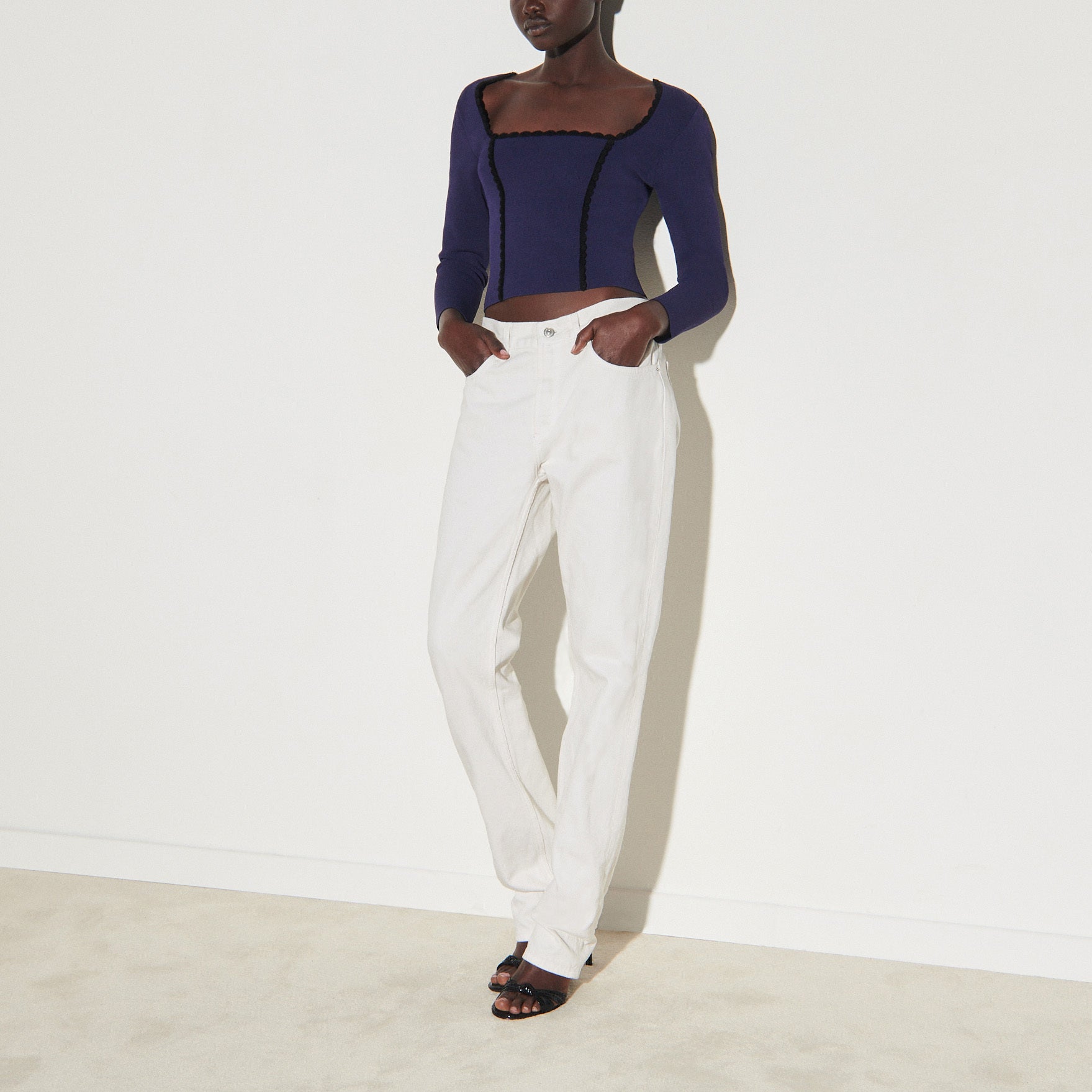 Top court à encolure carrée Sandro seconde main