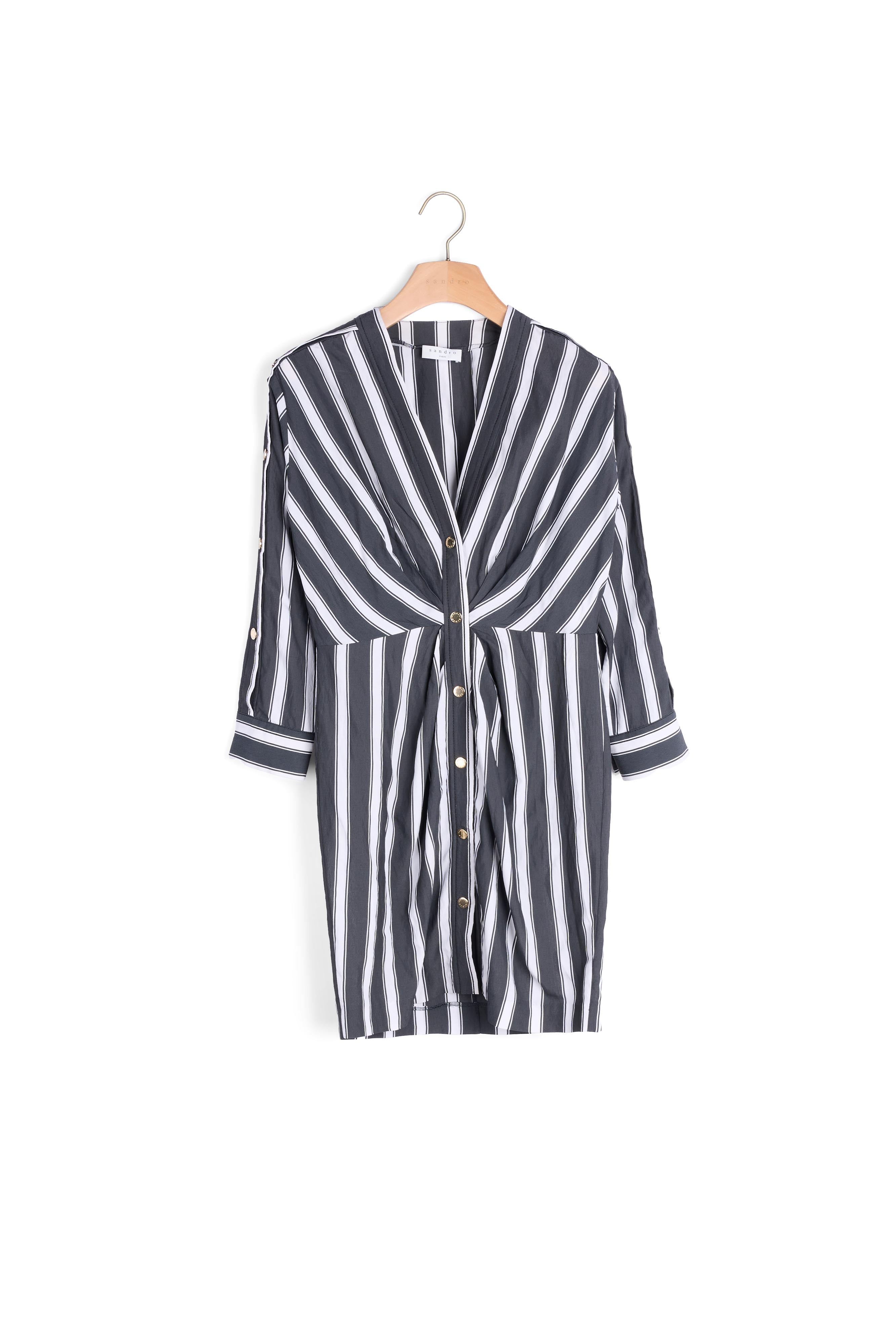 Robe courte rayée à encolure en V Sandro seconde main