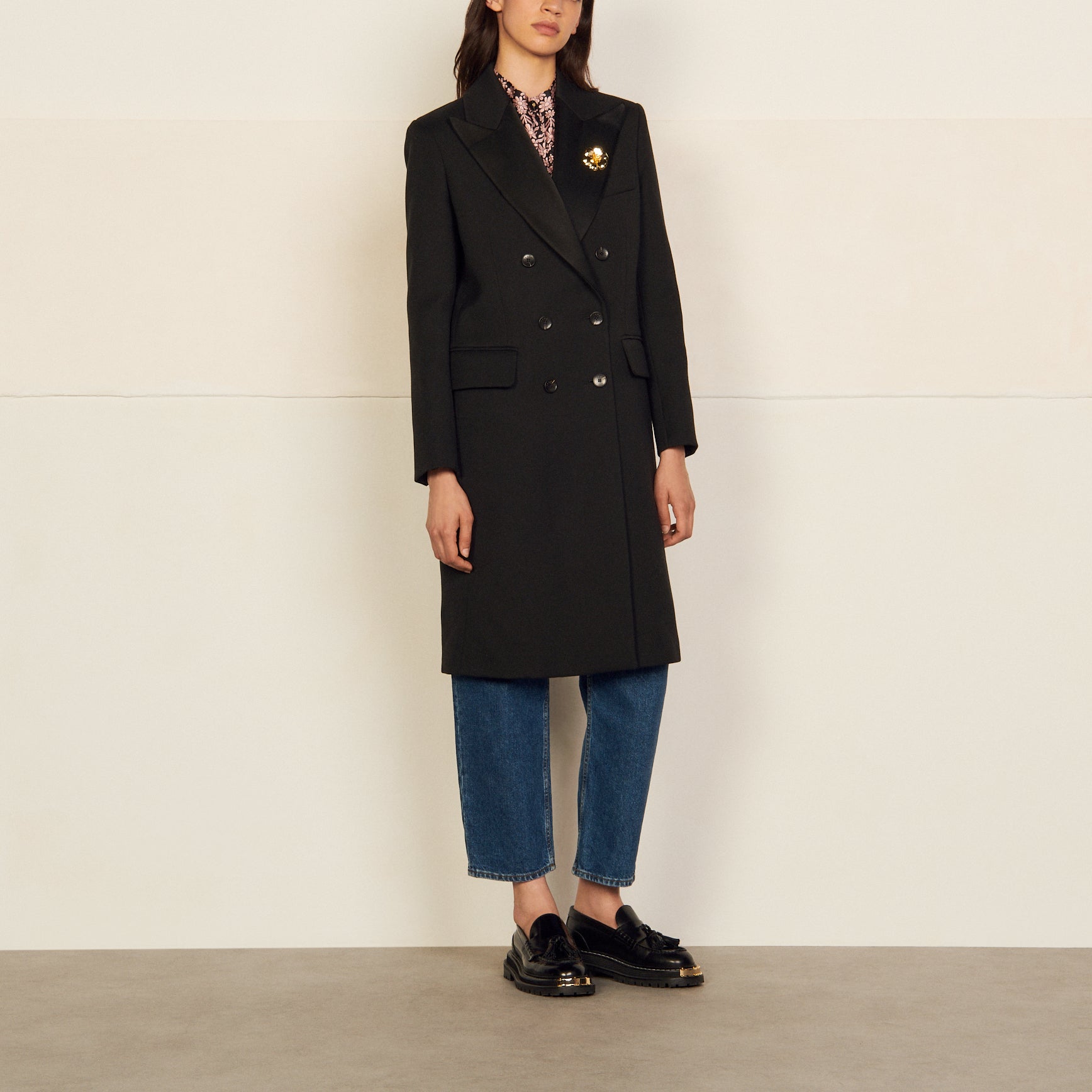 Outerwear Noir Sandro seconde main