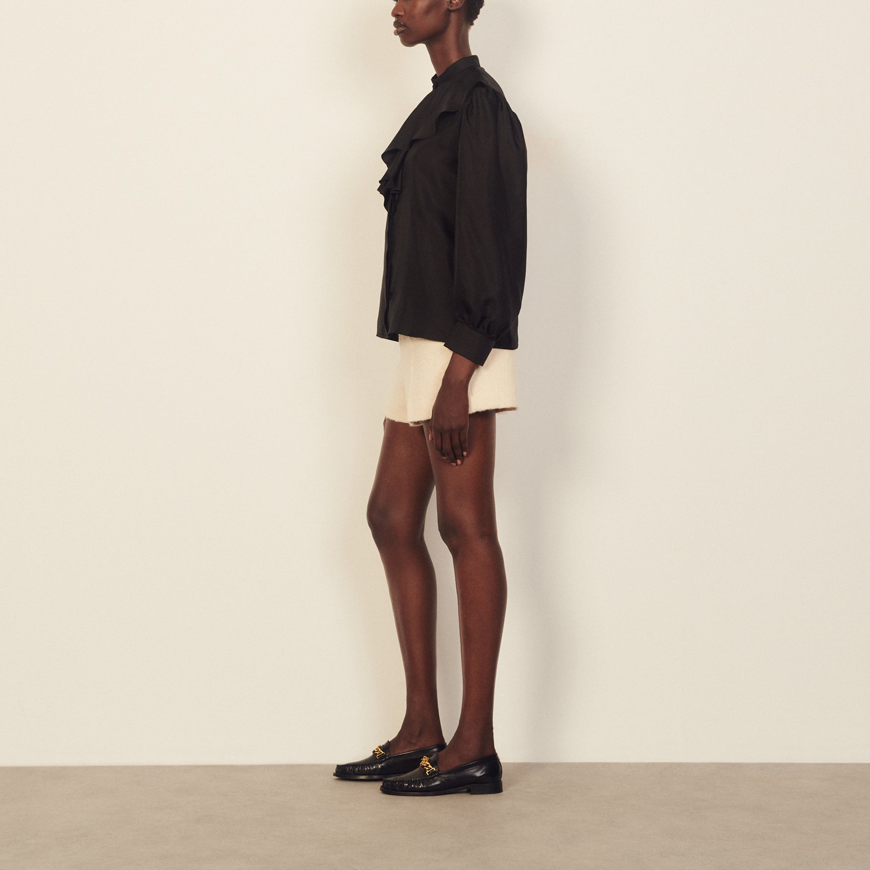 Chemise en soie à col jabot Sandro seconde main