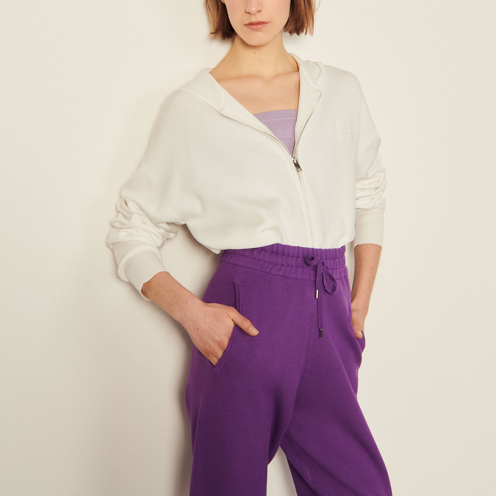 Hoodie zippé brodé Sandro seconde main