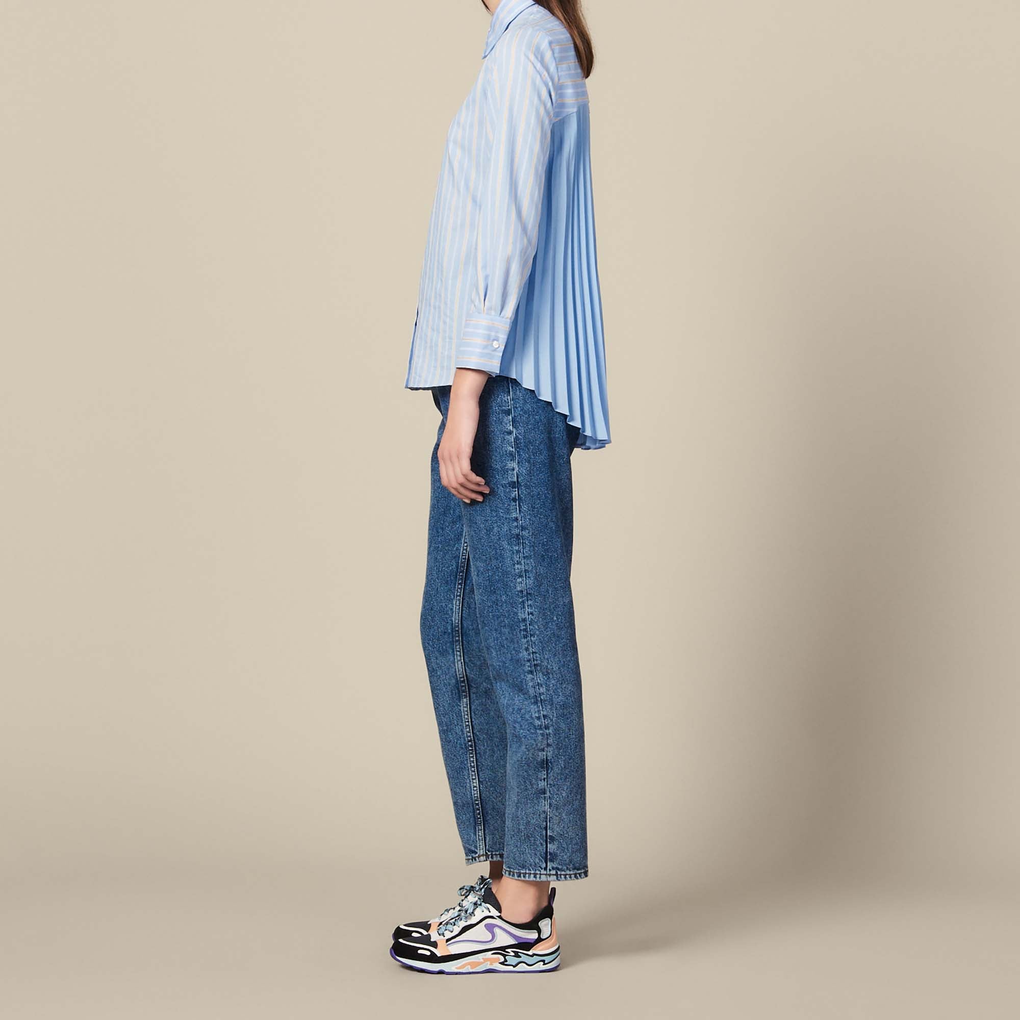 Chemise asymétrique à empiècement plissé Sandro seconde main